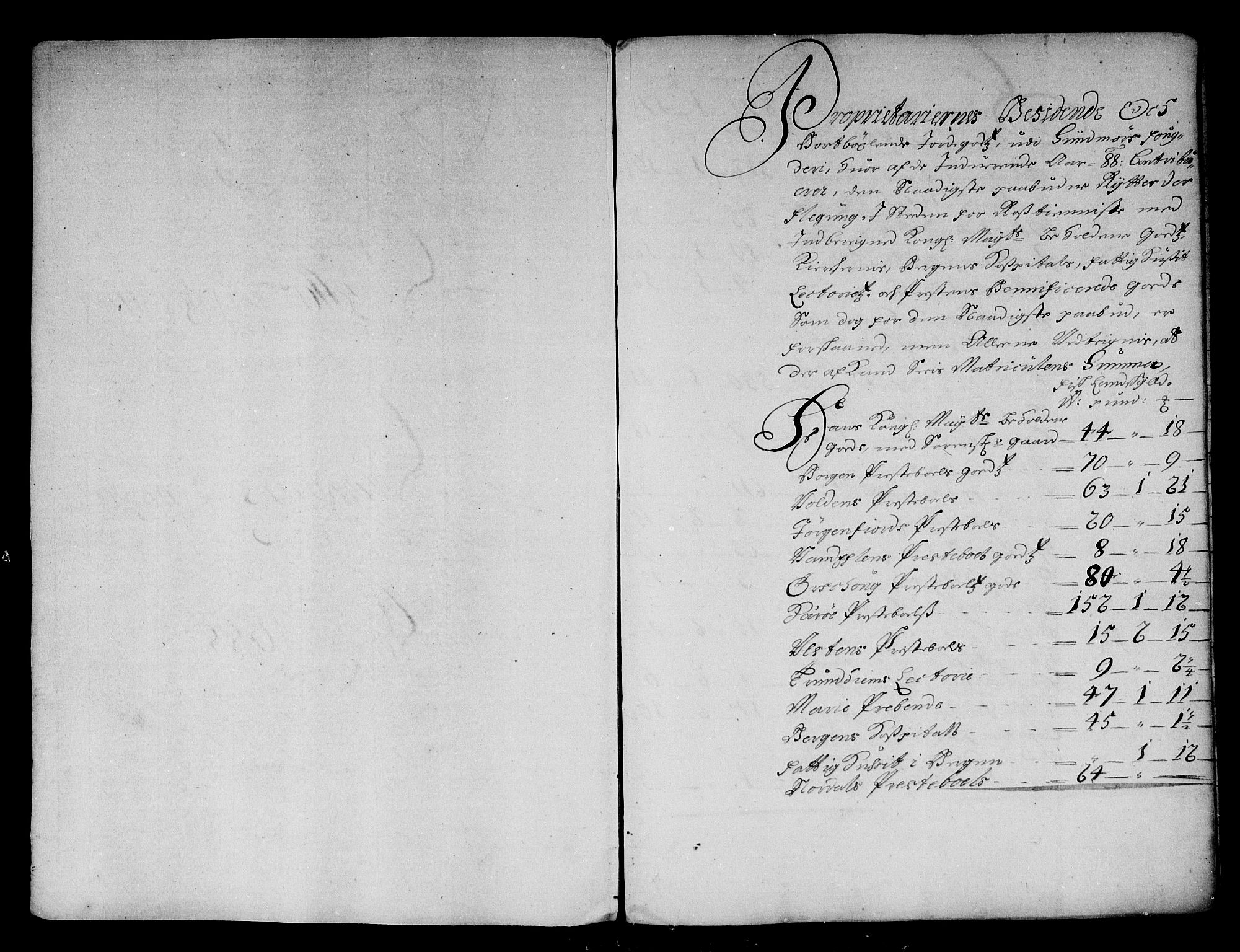 Rentekammeret inntil 1814, Reviderte regnskaper, Stiftamtstueregnskaper, Bergen stiftamt, AV/RA-EA-6043/R/Rc/L0088: Bergen stiftamt, 1688