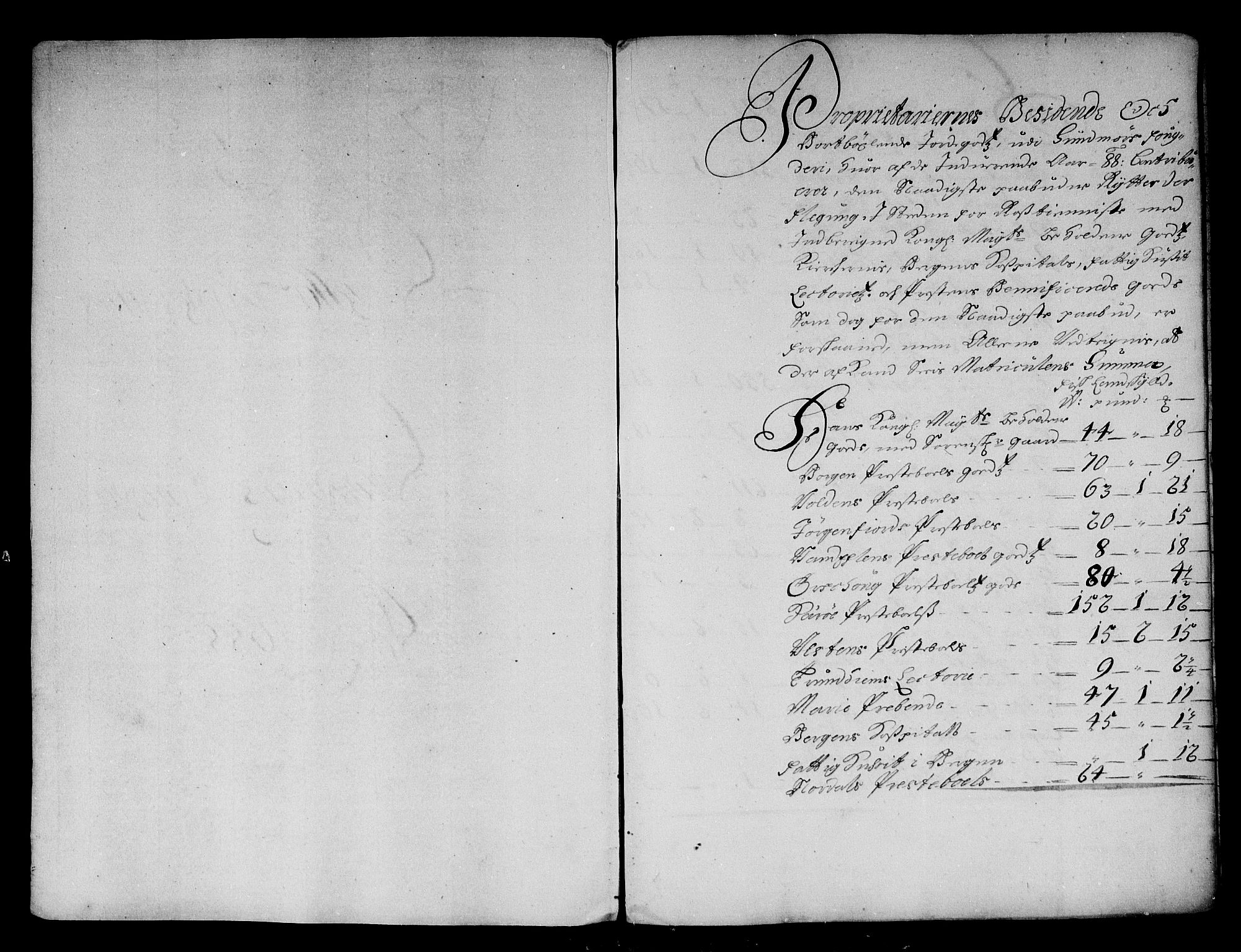 Rentekammeret inntil 1814, Reviderte regnskaper, Stiftamtstueregnskaper, Bergen stiftamt, AV/RA-EA-6043/R/Rc/L0088: Bergen stiftamt, 1688