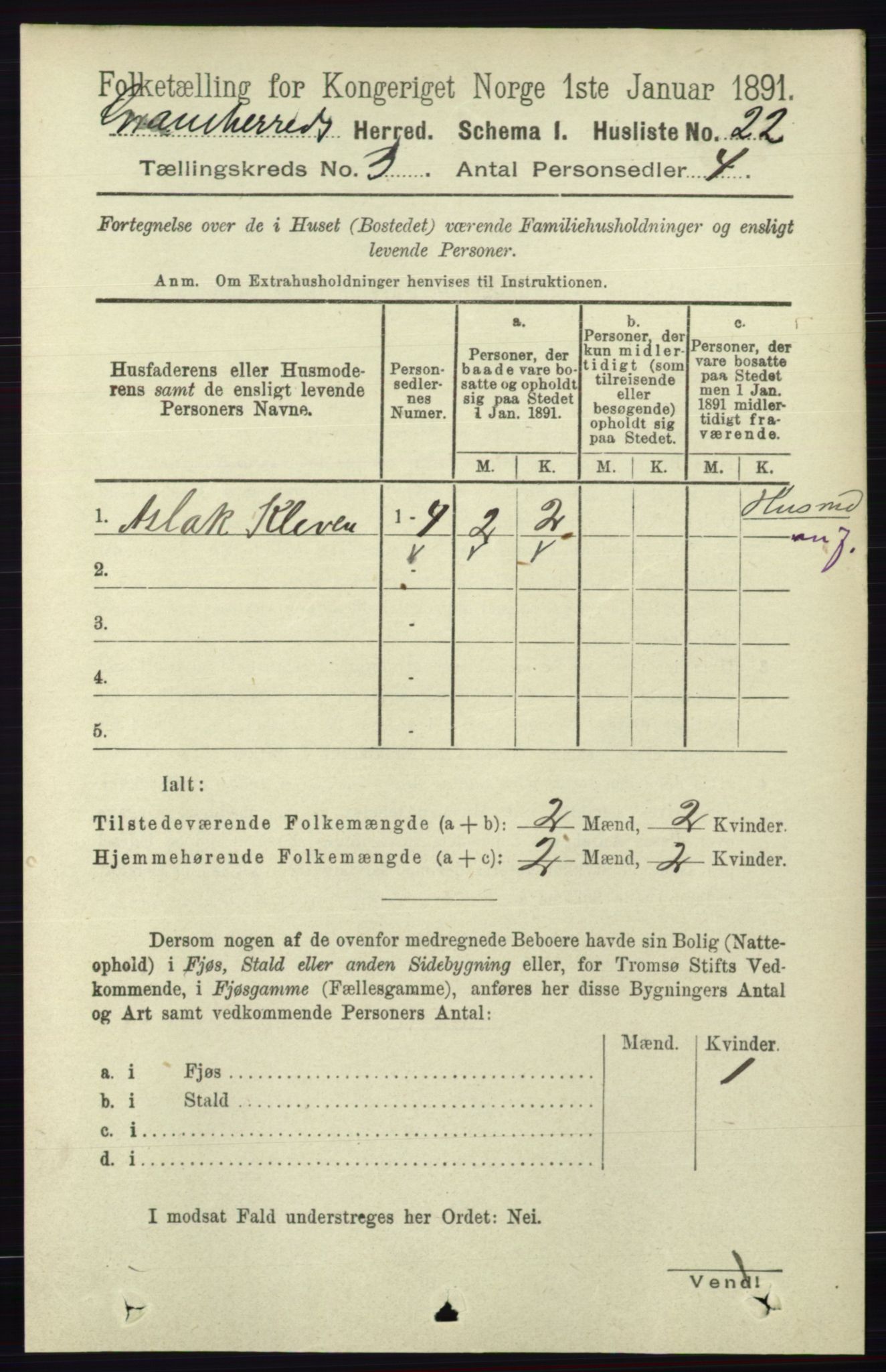 RA, Folketelling 1891 for 0824 Gransherad herred, 1891, s. 504