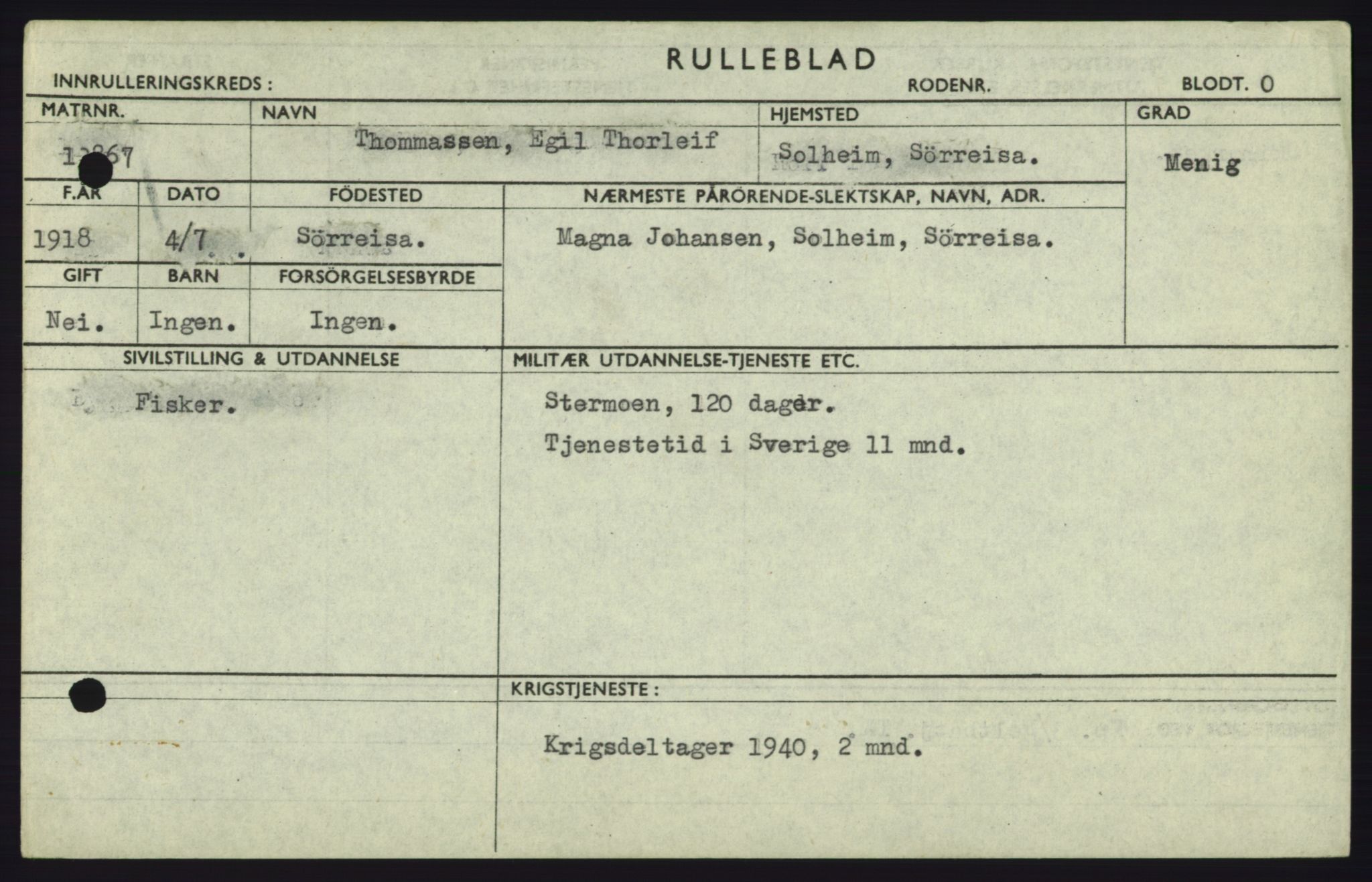 Forsvaret, Troms infanteriregiment nr. 16, AV/RA-RAFA-3146/P/Pa/L0023: Rulleblad for regimentets menige mannskaper, årsklasse 1939, 1939, s. 1289