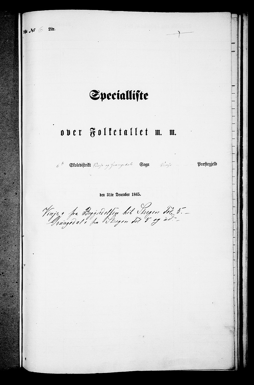 RA, Folketelling 1865 for 0834P Vinje prestegjeld, 1865, s. 55
