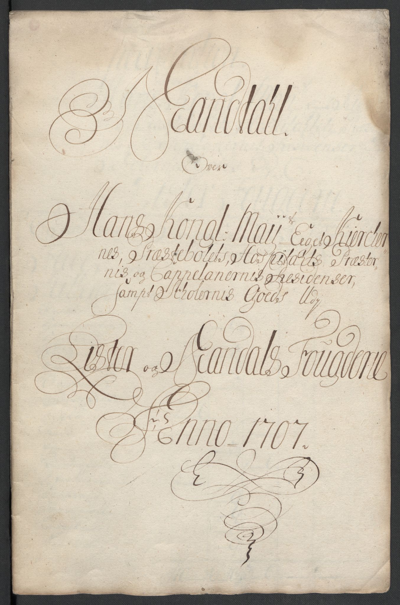 Rentekammeret inntil 1814, Reviderte regnskaper, Fogderegnskap, RA/EA-4092/R43/L2551: Fogderegnskap Lista og Mandal, 1705-1709, s. 436