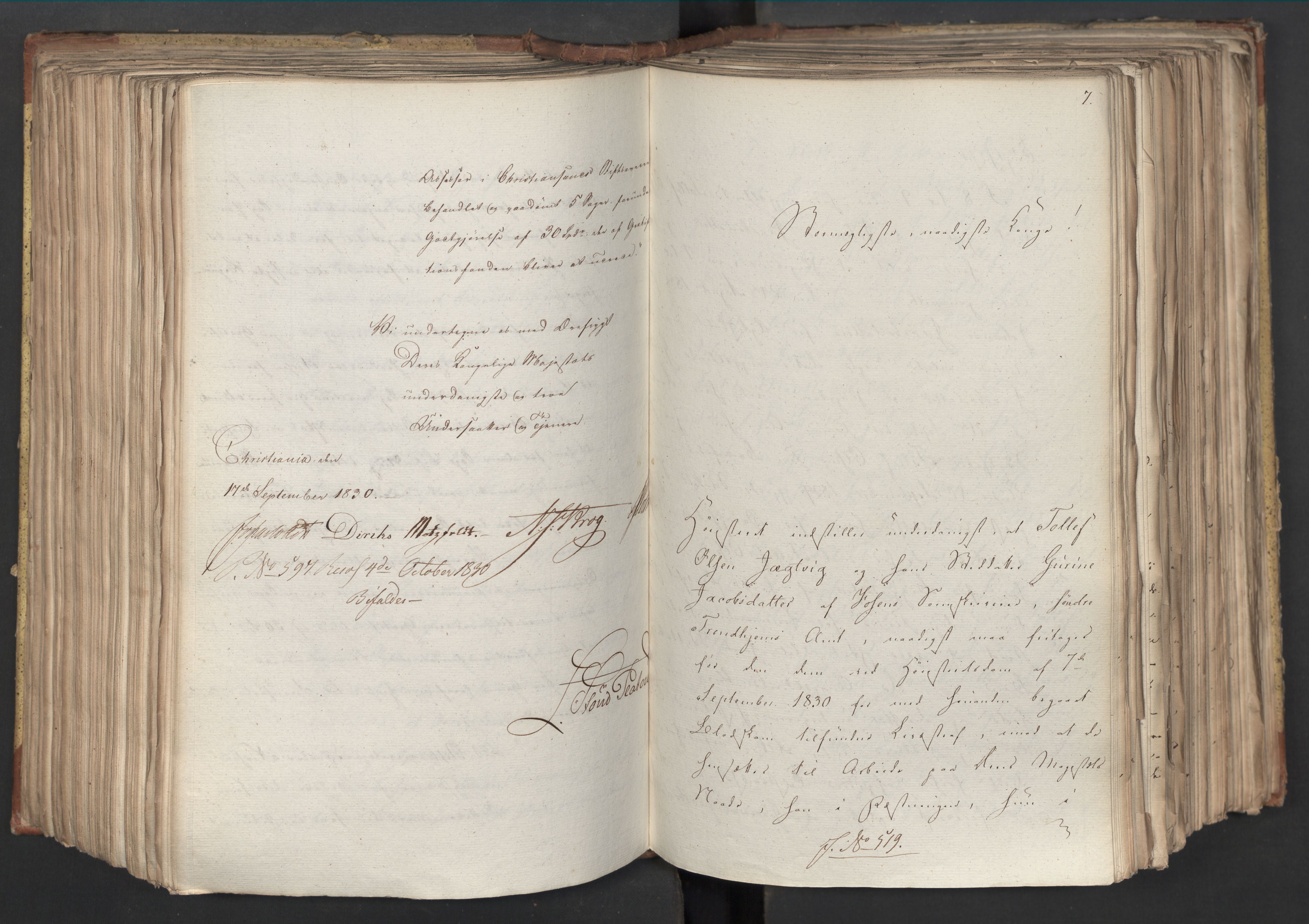Statsrådsavdelingen i Stockholm, AV/RA-S-1003/D/Da/L0067: Regjeringsinnstillinger nr. 450-659, 1830, s. 312