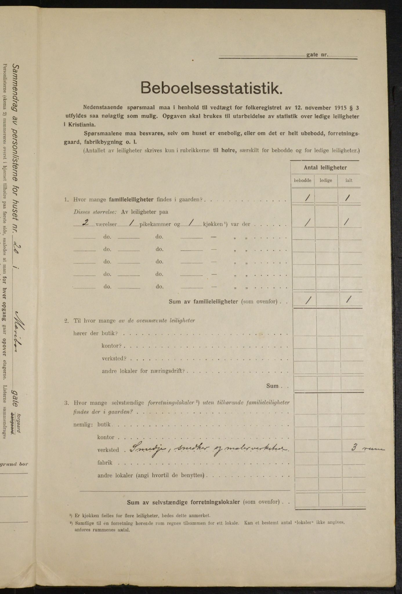 OBA, Kommunal folketelling 1.2.1916 for Kristiania, 1916, s. 61999