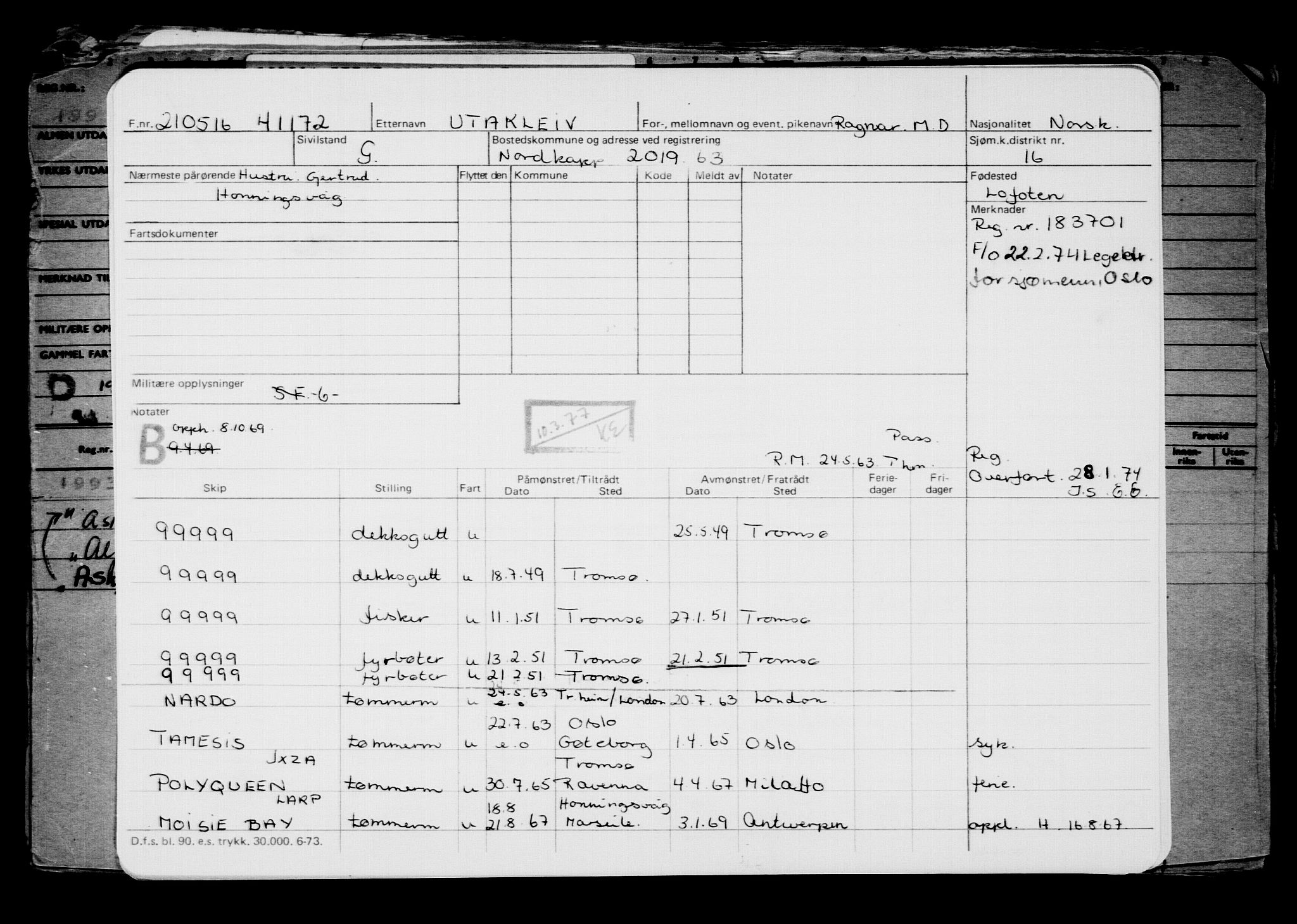 Direktoratet for sjømenn, AV/RA-S-3545/G/Gb/L0139: Hovedkort, 1916, s. 314