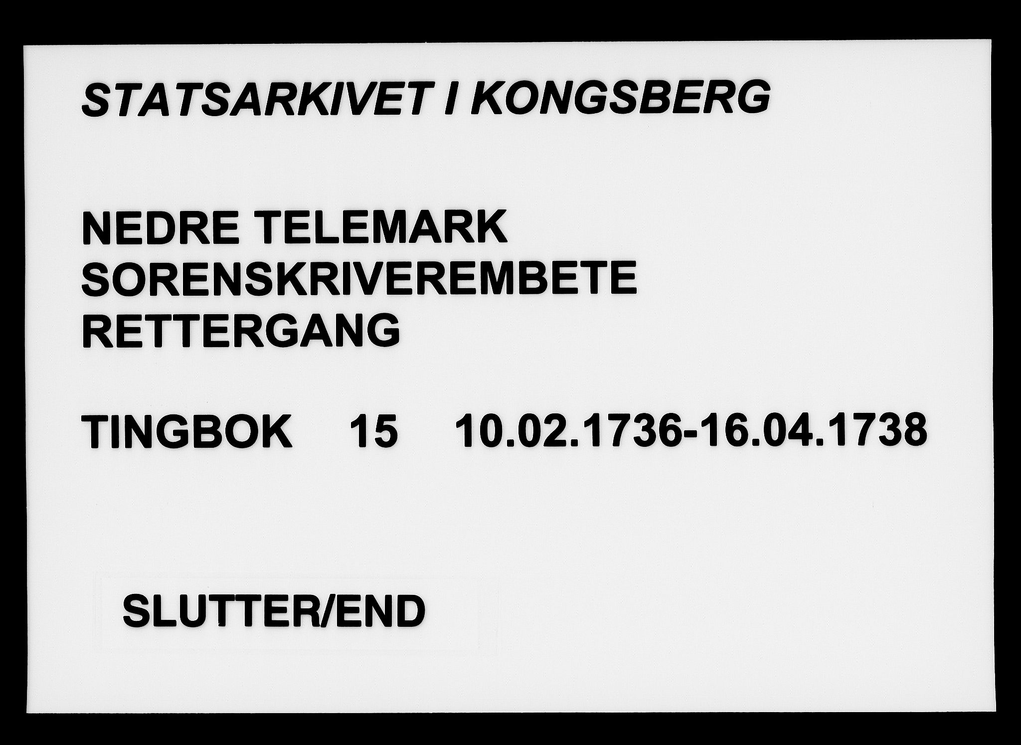 Nedre Telemark sorenskriveri, SAKO/A-135/F/Fa/L0015: Tingbok, 1736-1738
