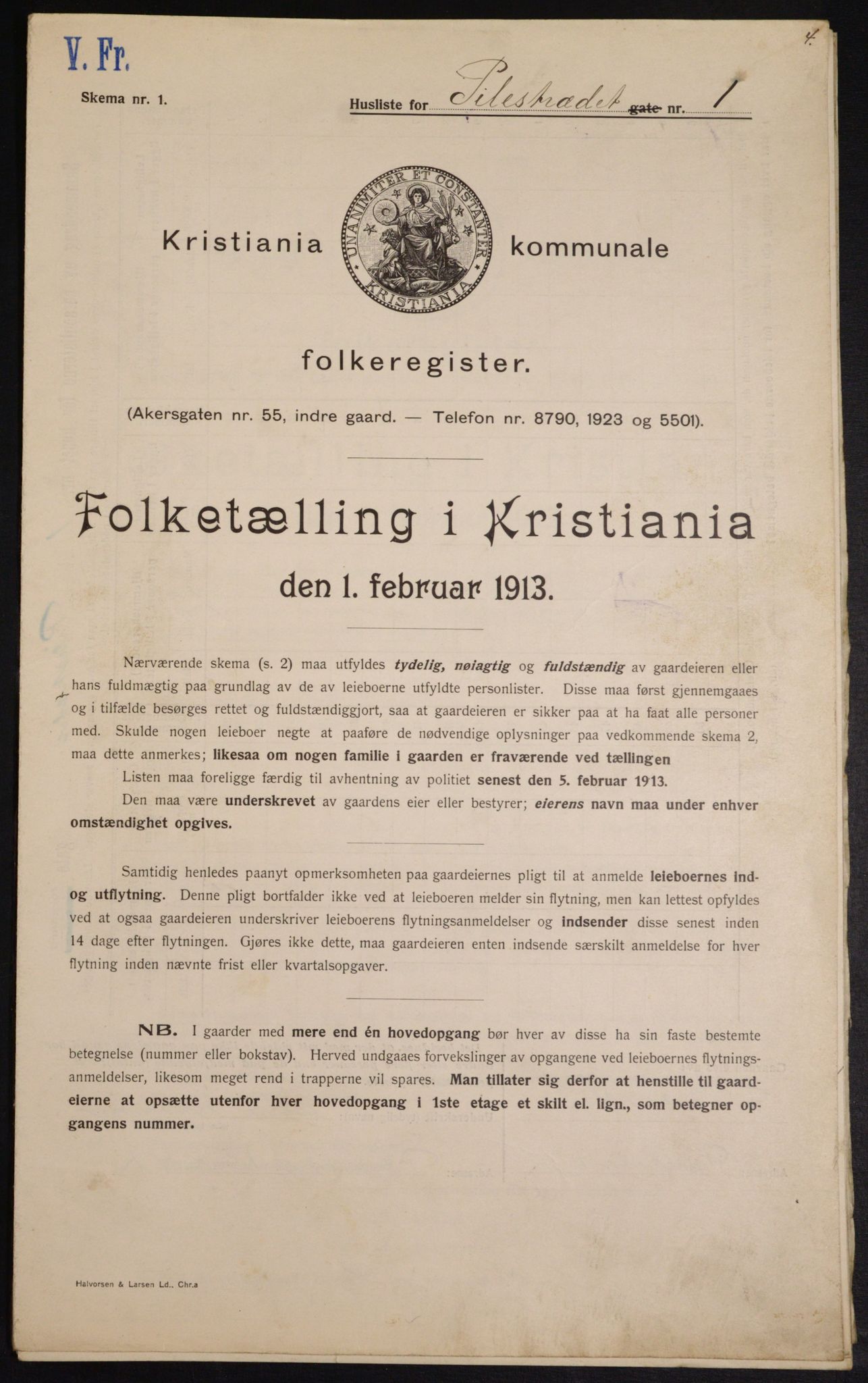 OBA, Kommunal folketelling 1.2.1913 for Kristiania, 1913, s. 78964