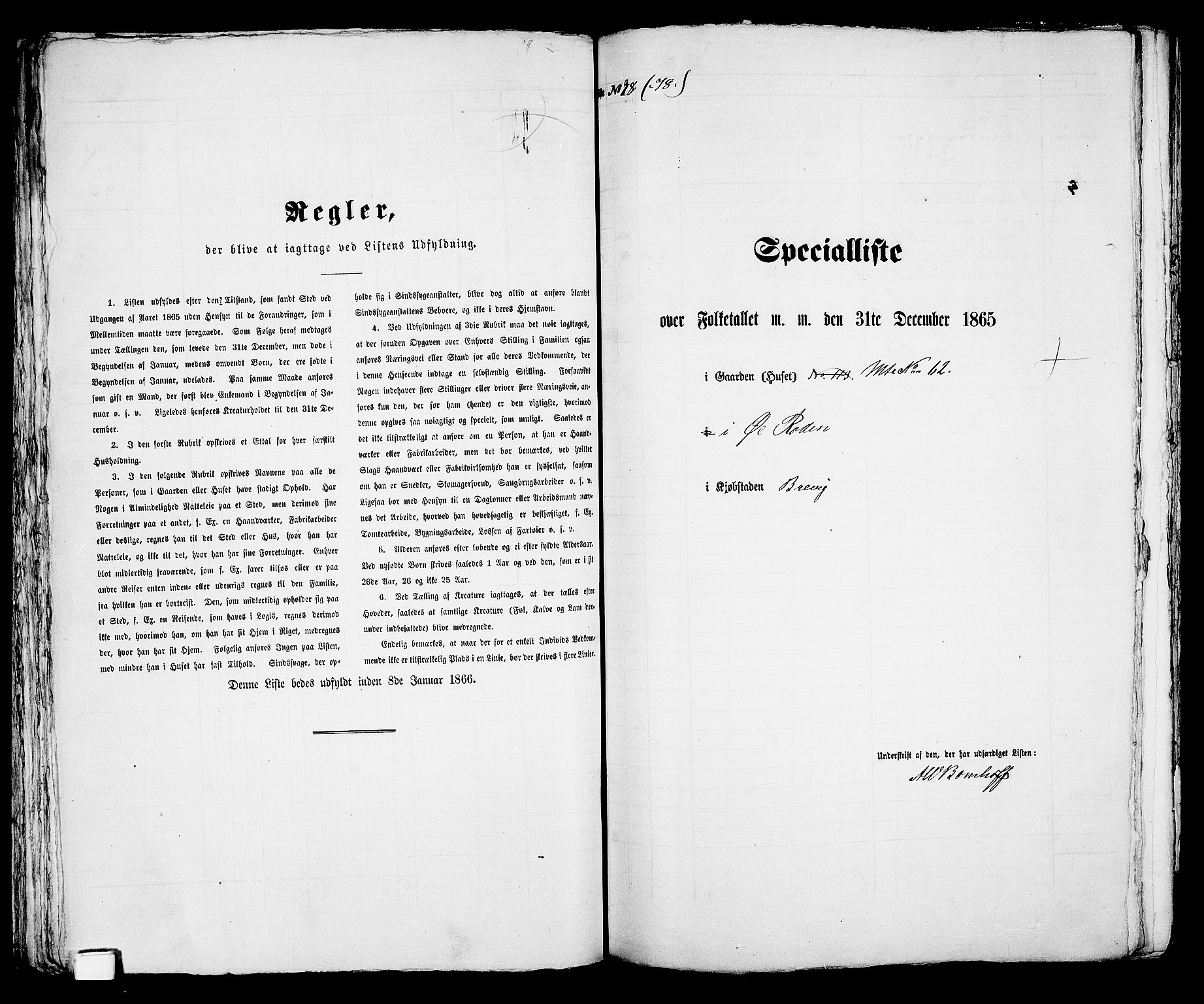 RA, Folketelling 1865 for 0804P Brevik prestegjeld, 1865, s. 164