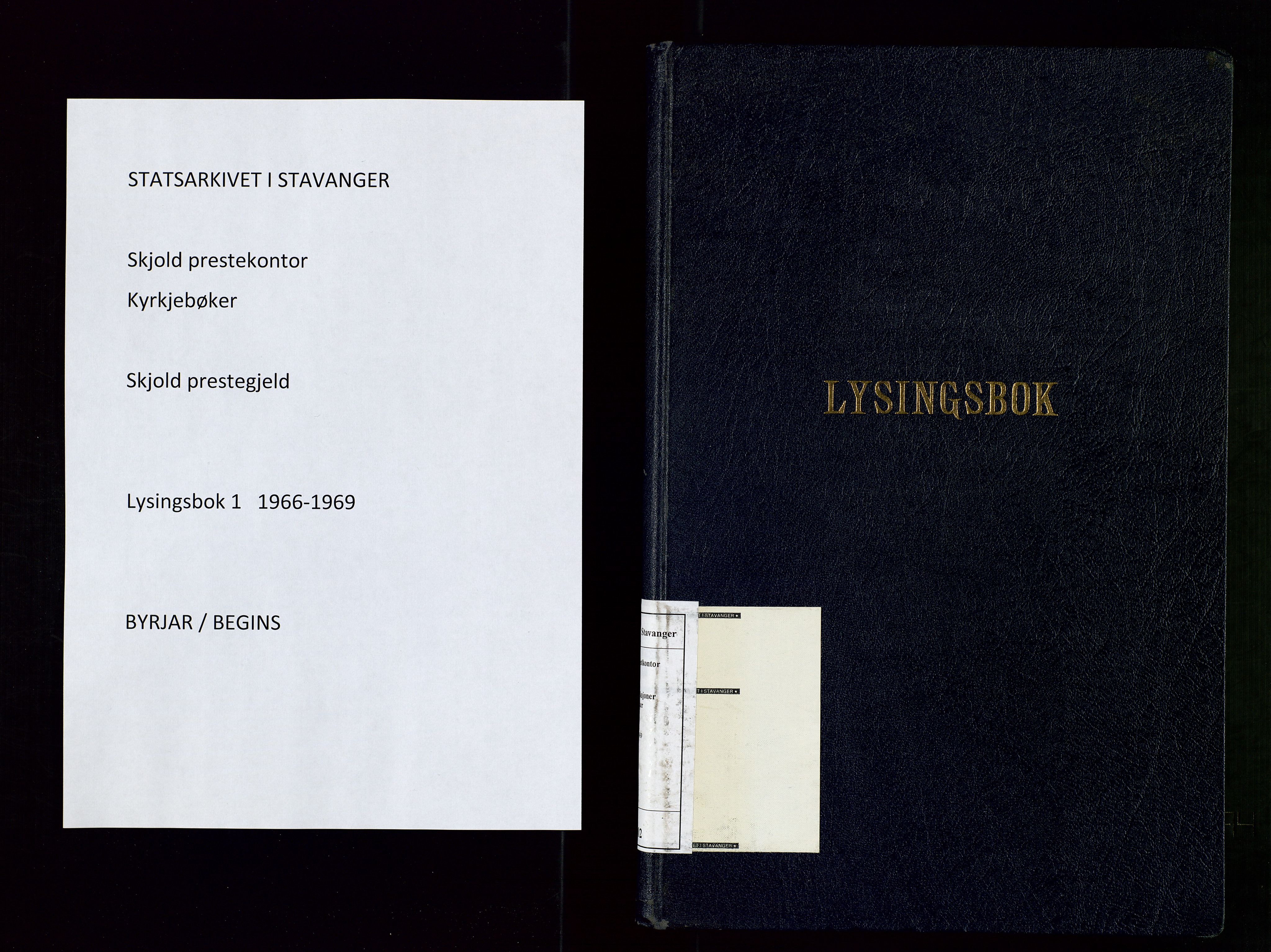 Skjold sokneprestkontor, SAST/A-101847/I/Ie/L0002: Lysningsprotokoll nr. 2, 1966-1969