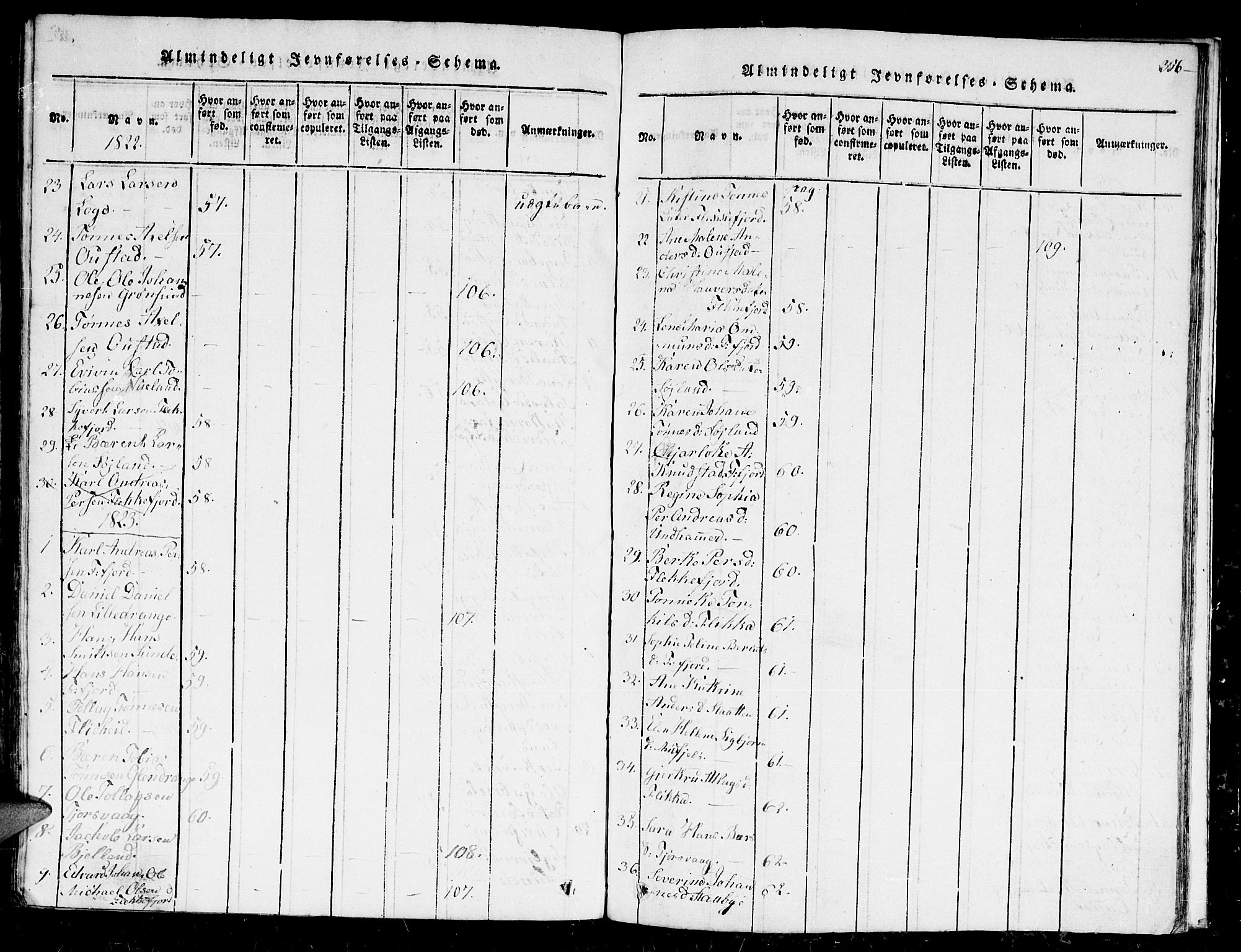 Flekkefjord sokneprestkontor, AV/SAK-1111-0012/F/Fb/Fbc/L0003: Klokkerbok nr. B 3, 1815-1826, s. 356