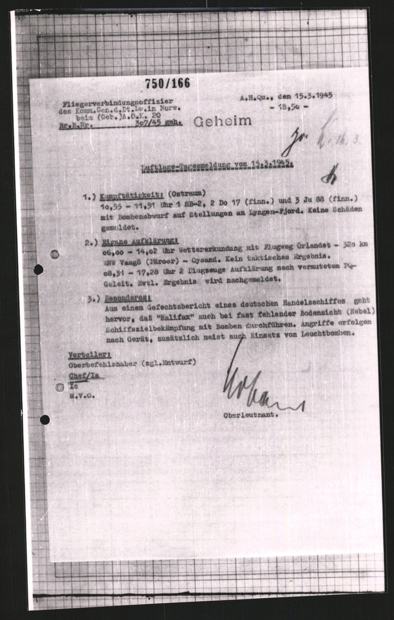 Forsvarets Overkommando. 2 kontor. Arkiv 11.4. Spredte tyske arkivsaker, AV/RA-RAFA-7031/D/Dar/Dara/L0008: Krigsdagbøker for 20. Gebirgs-Armee-Oberkommando (AOK 20), 1945, s. 463