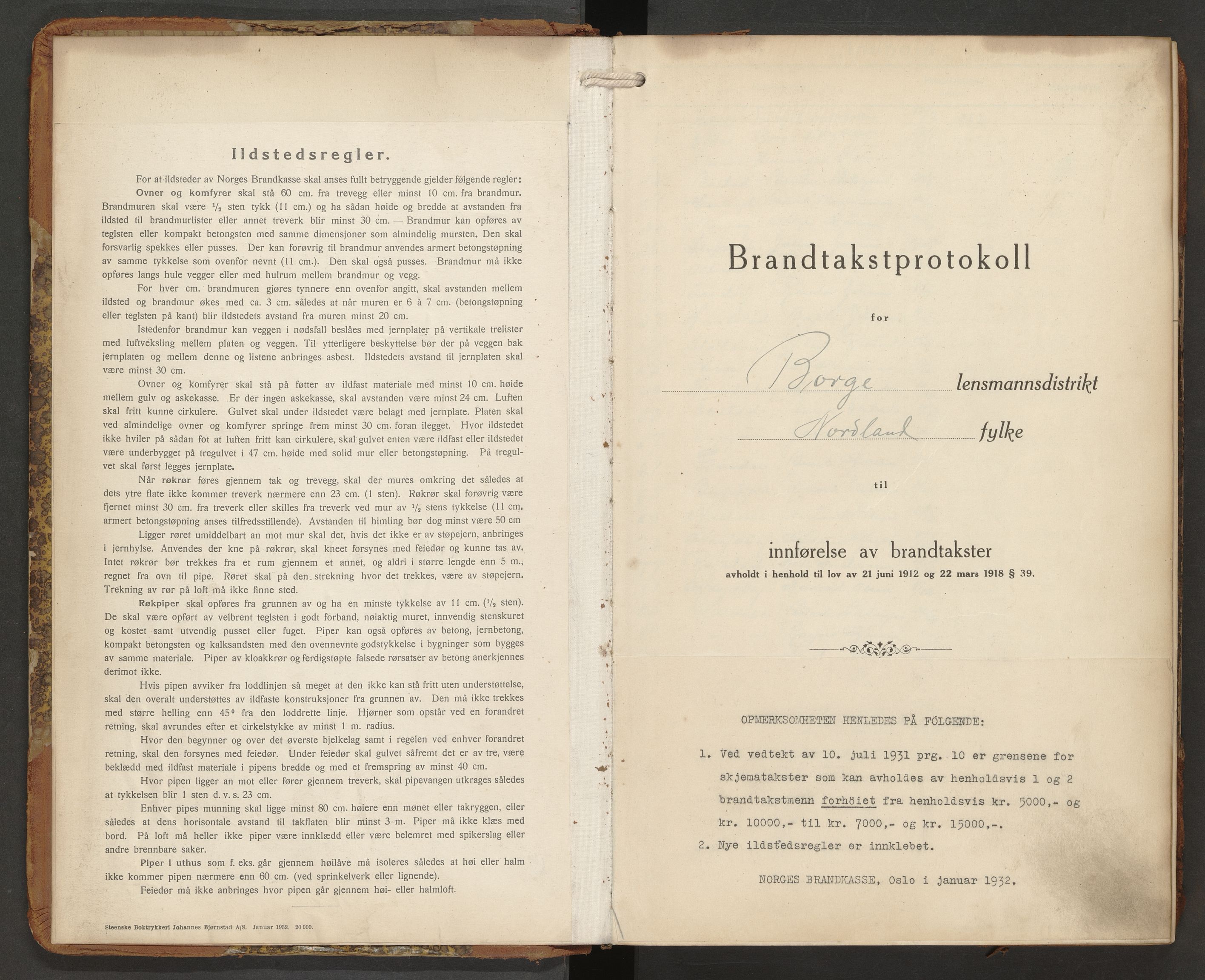 Norges Brannkasse Borge, SAT/A-5600/BT/L0009: Branntakstprotokoll med skjema, 1932-1935