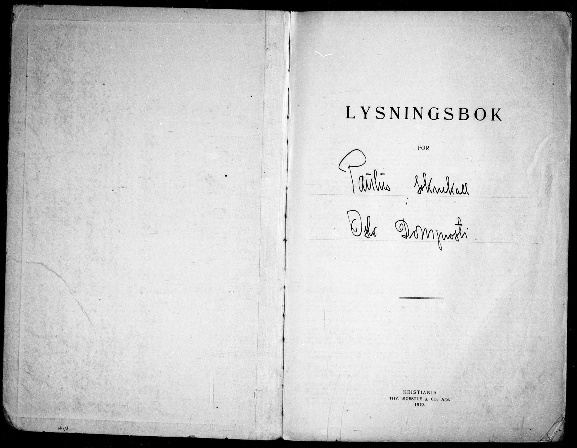 Paulus prestekontor Kirkebøker, SAO/A-10871/H/Ha/L0007: Lysningsprotokoll nr. 7, 1942-1953