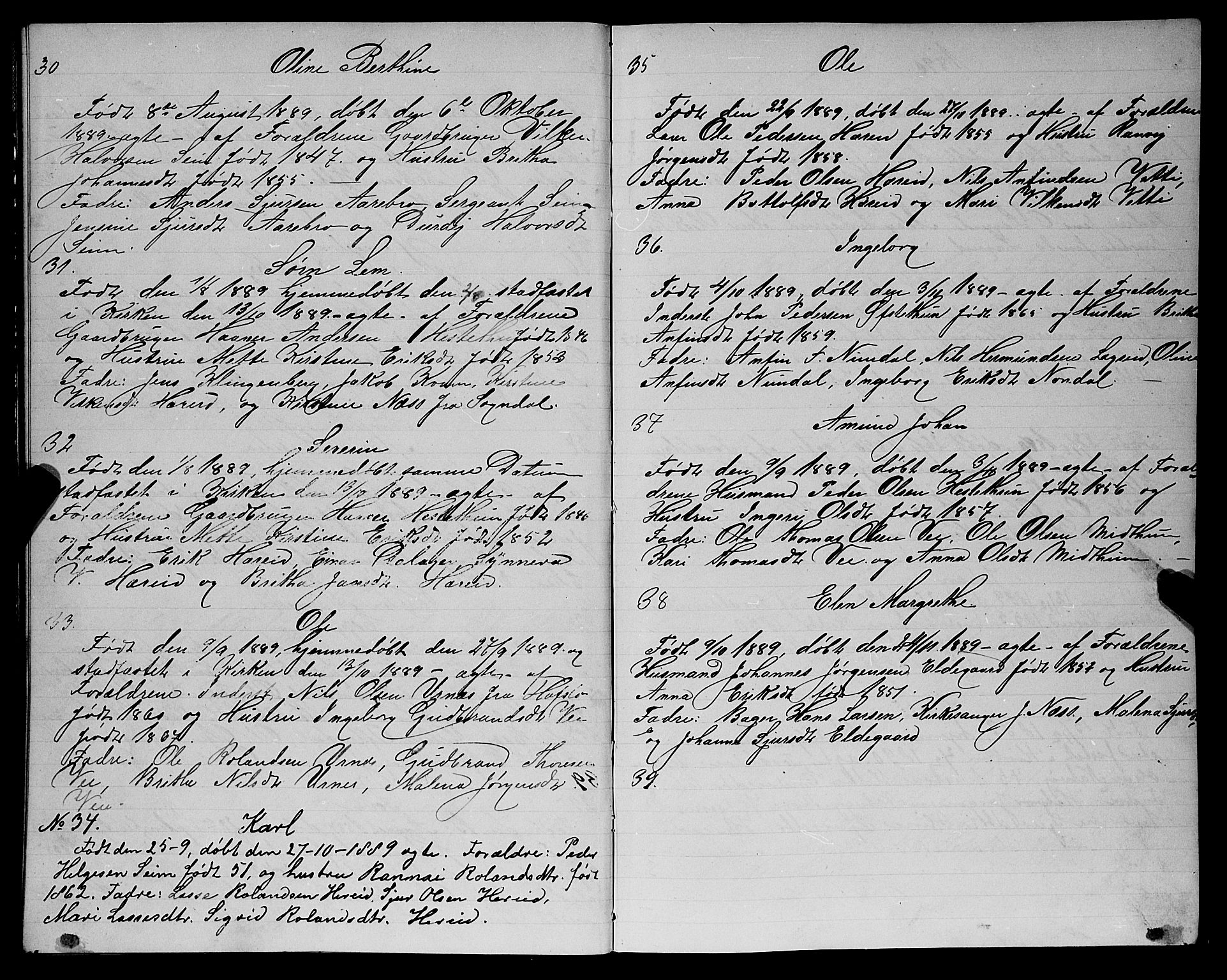 Årdal sokneprestembete, AV/SAB-A-81701: Klokkerbok nr. A 1, 1887-1898