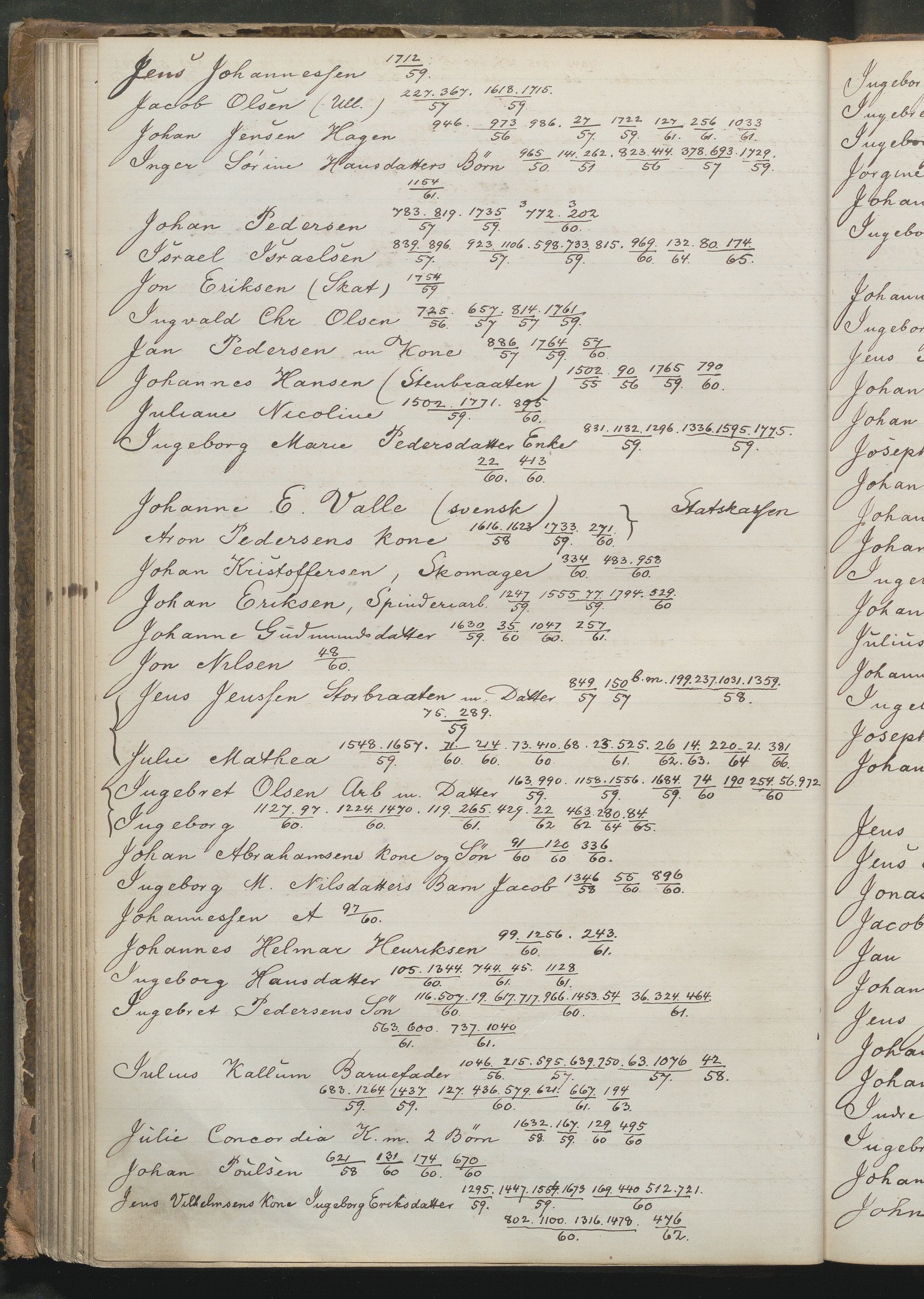 Fattigvesenet, OBA/A-20045/Fr/L0001: Klientregister, 1856-1875, s. 120