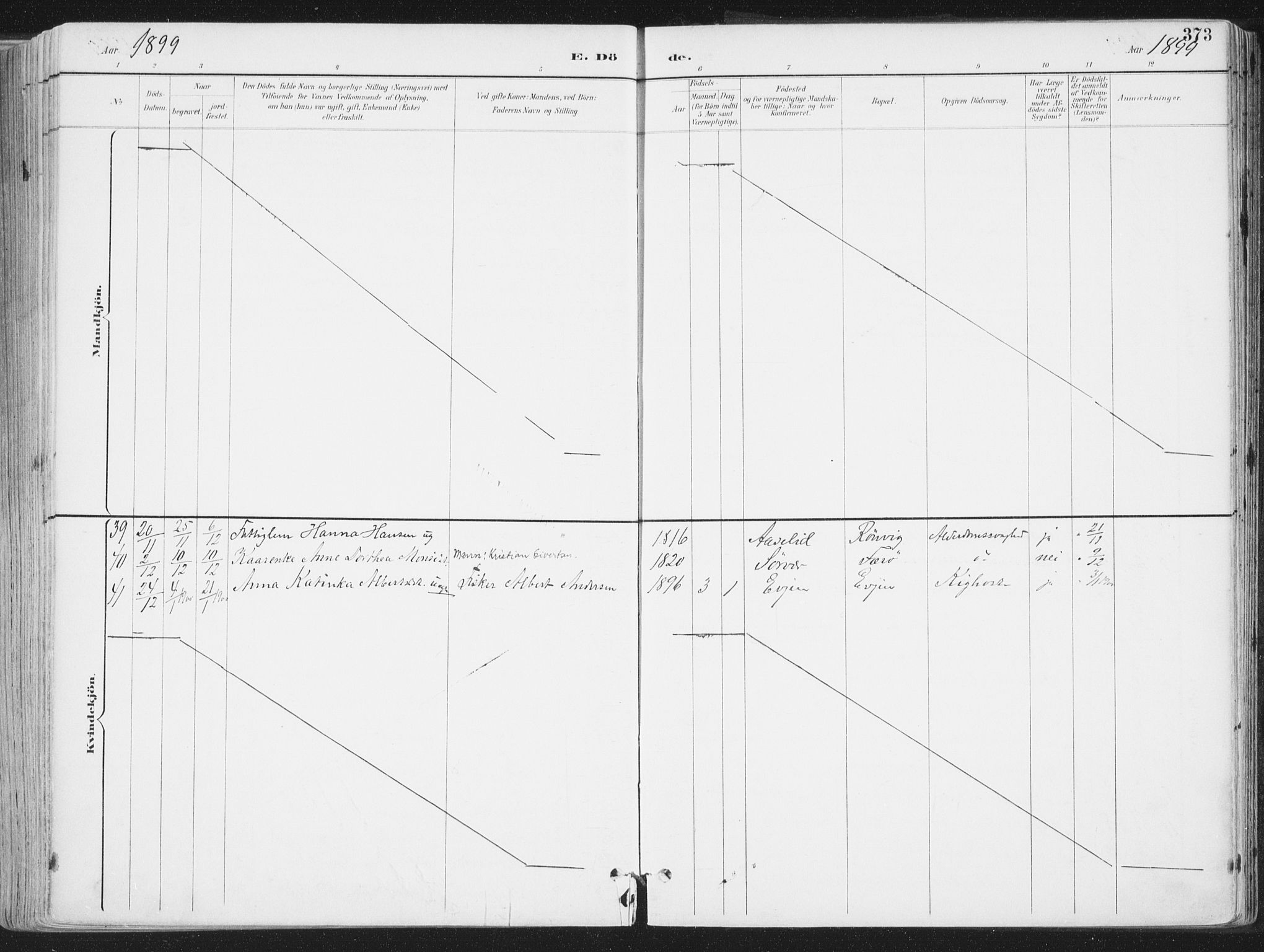 Ministerialprotokoller, klokkerbøker og fødselsregistre - Nordland, AV/SAT-A-1459/802/L0055: Ministerialbok nr. 802A02, 1894-1915, s. 373