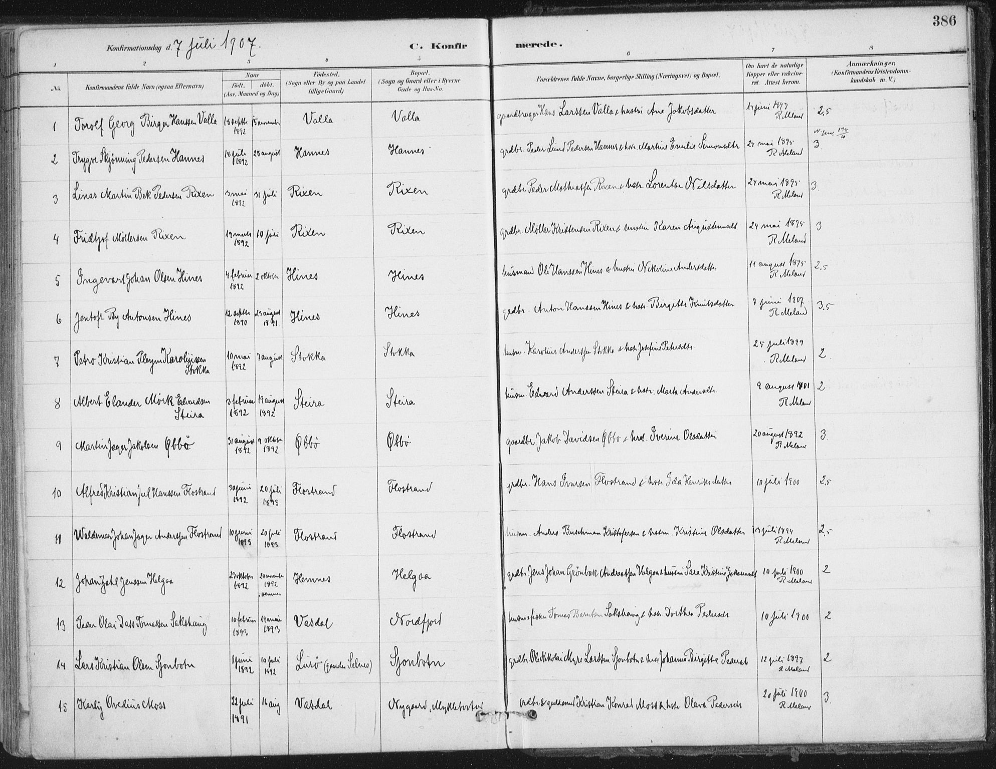 Ministerialprotokoller, klokkerbøker og fødselsregistre - Nordland, AV/SAT-A-1459/838/L0552: Ministerialbok nr. 838A10, 1880-1910, s. 386