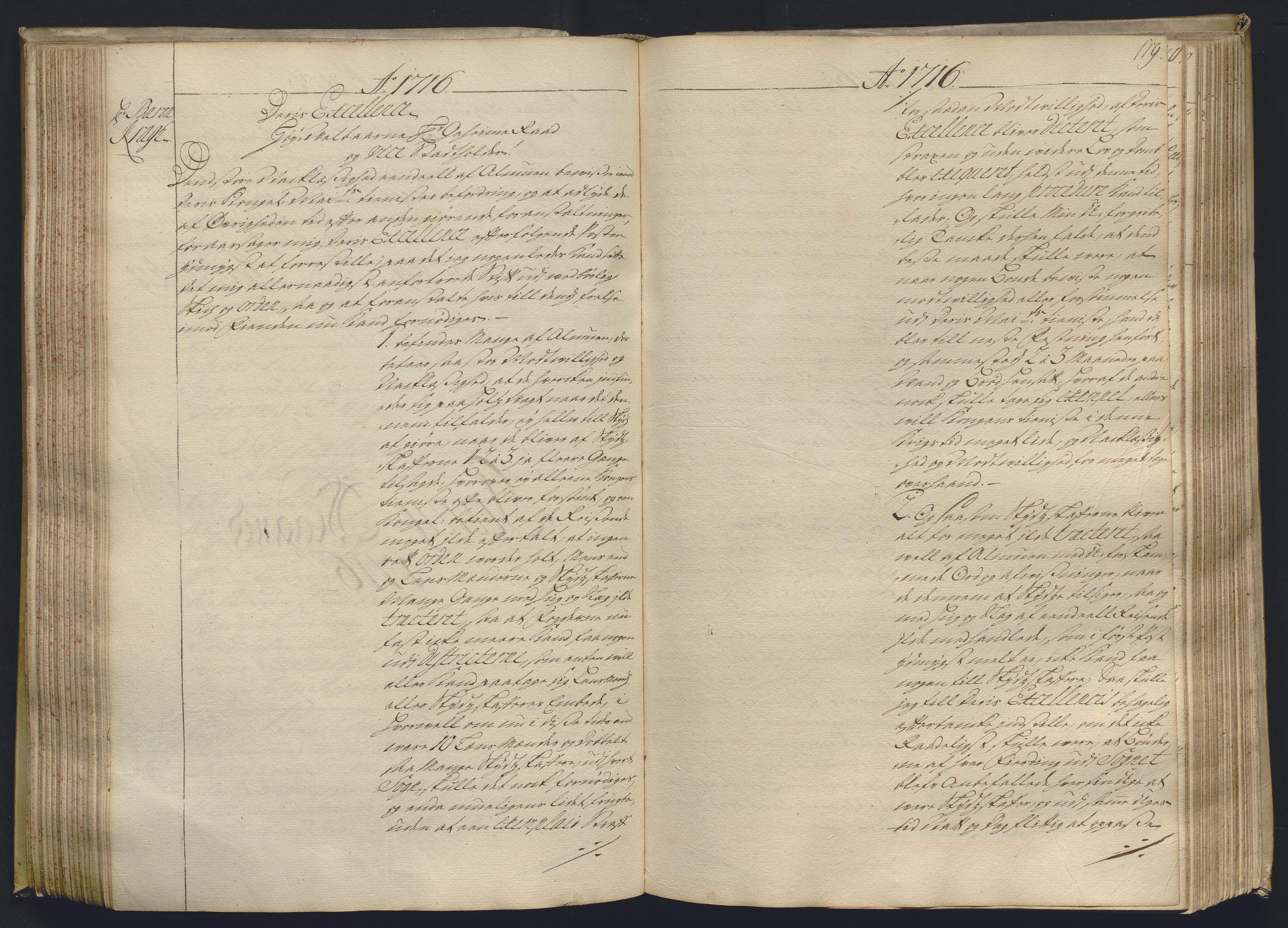 Kristiania stiftamt, AV/SAO-A-10386/B/Ba/L0004: Kopibok, 1715-1717, s. 118b-119a
