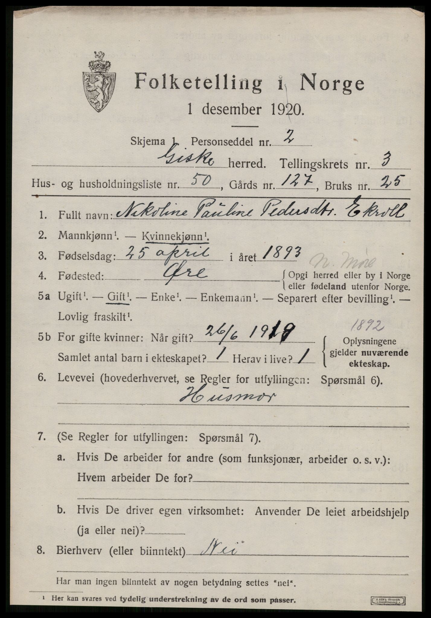SAT, Folketelling 1920 for 1532 Giske herred, 1920, s. 2518