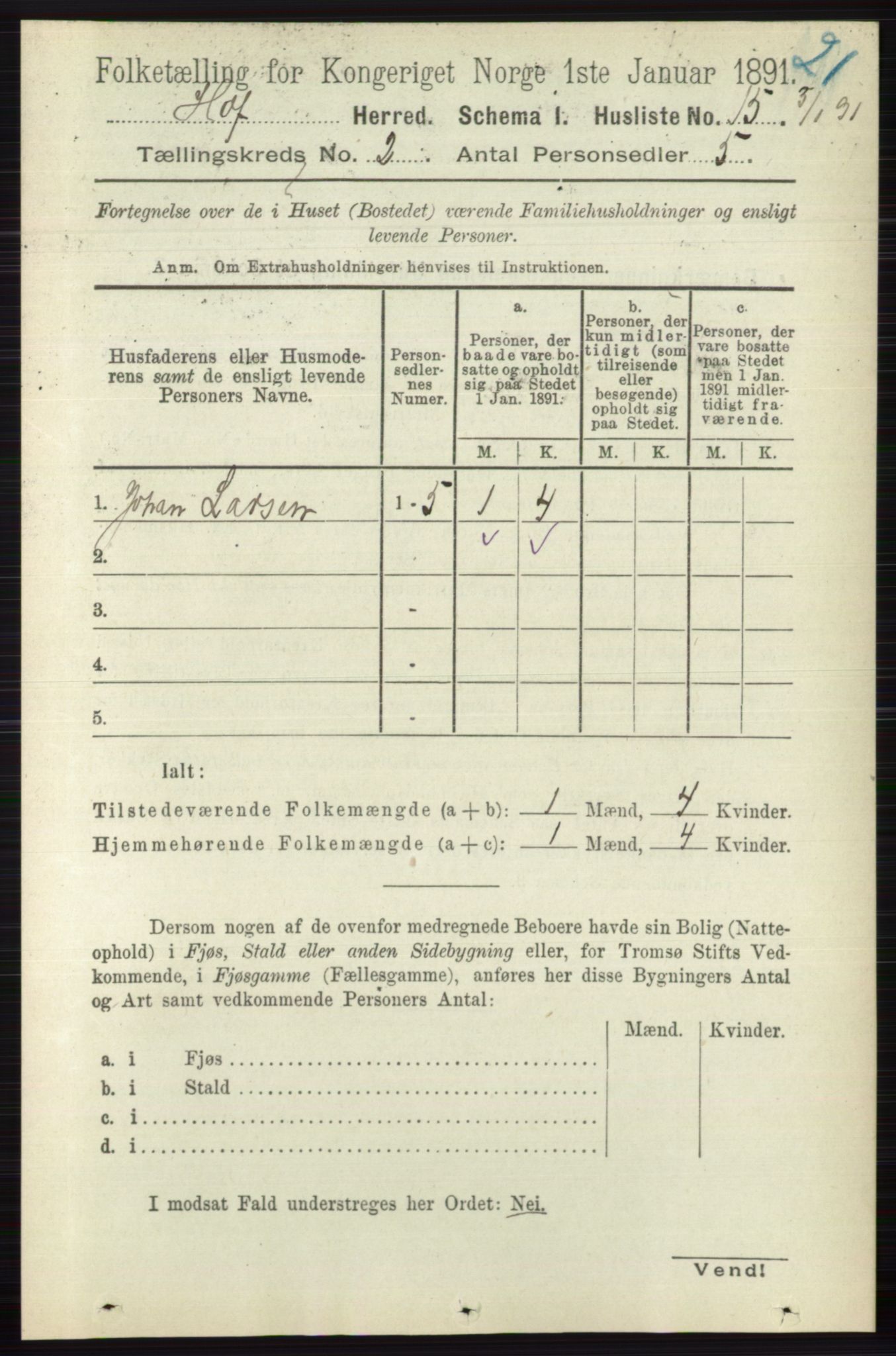 RA, Folketelling 1891 for 0714 Hof herred, 1891, s. 412