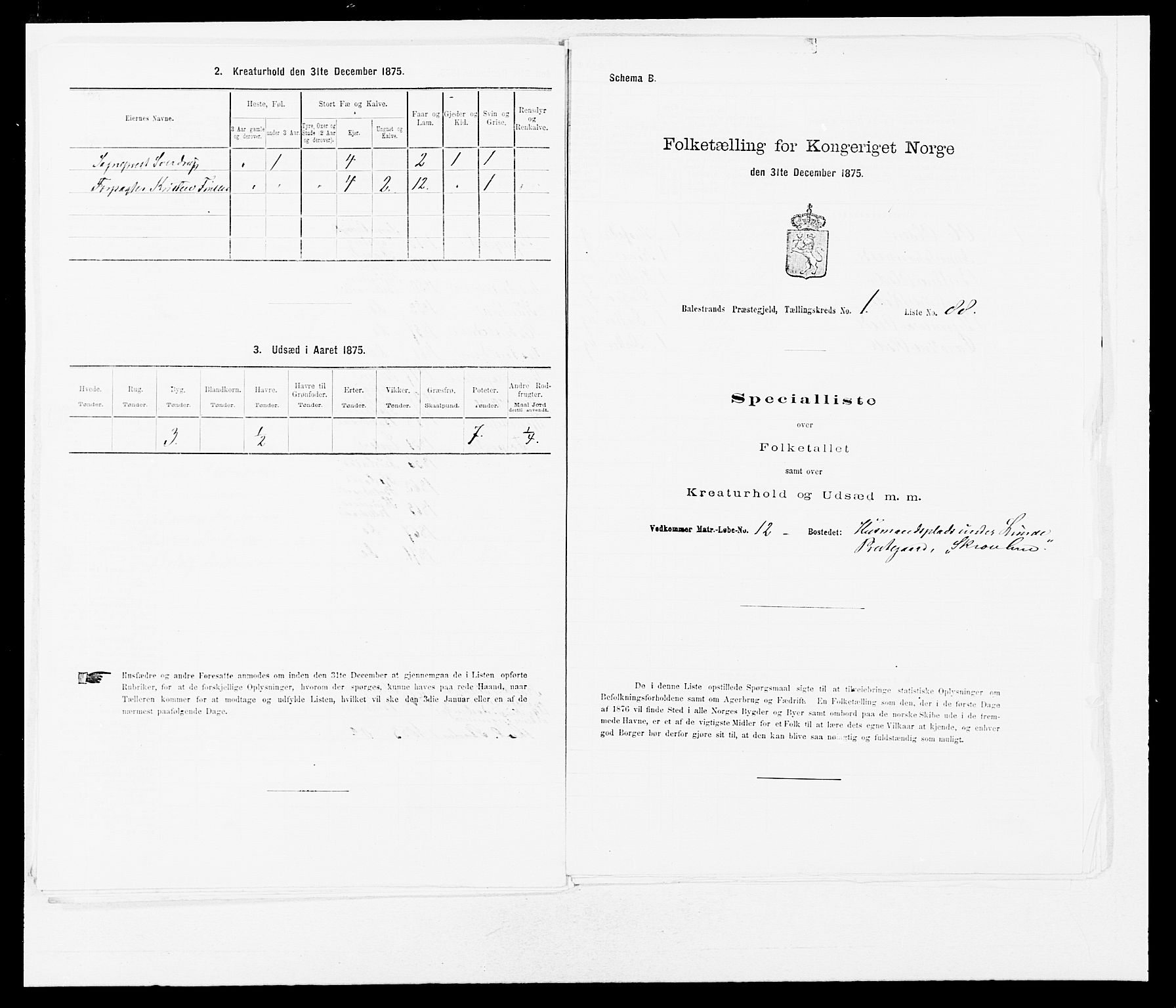 SAB, Folketelling 1875 for 1418P Balestrand prestegjeld, 1875, s. 193