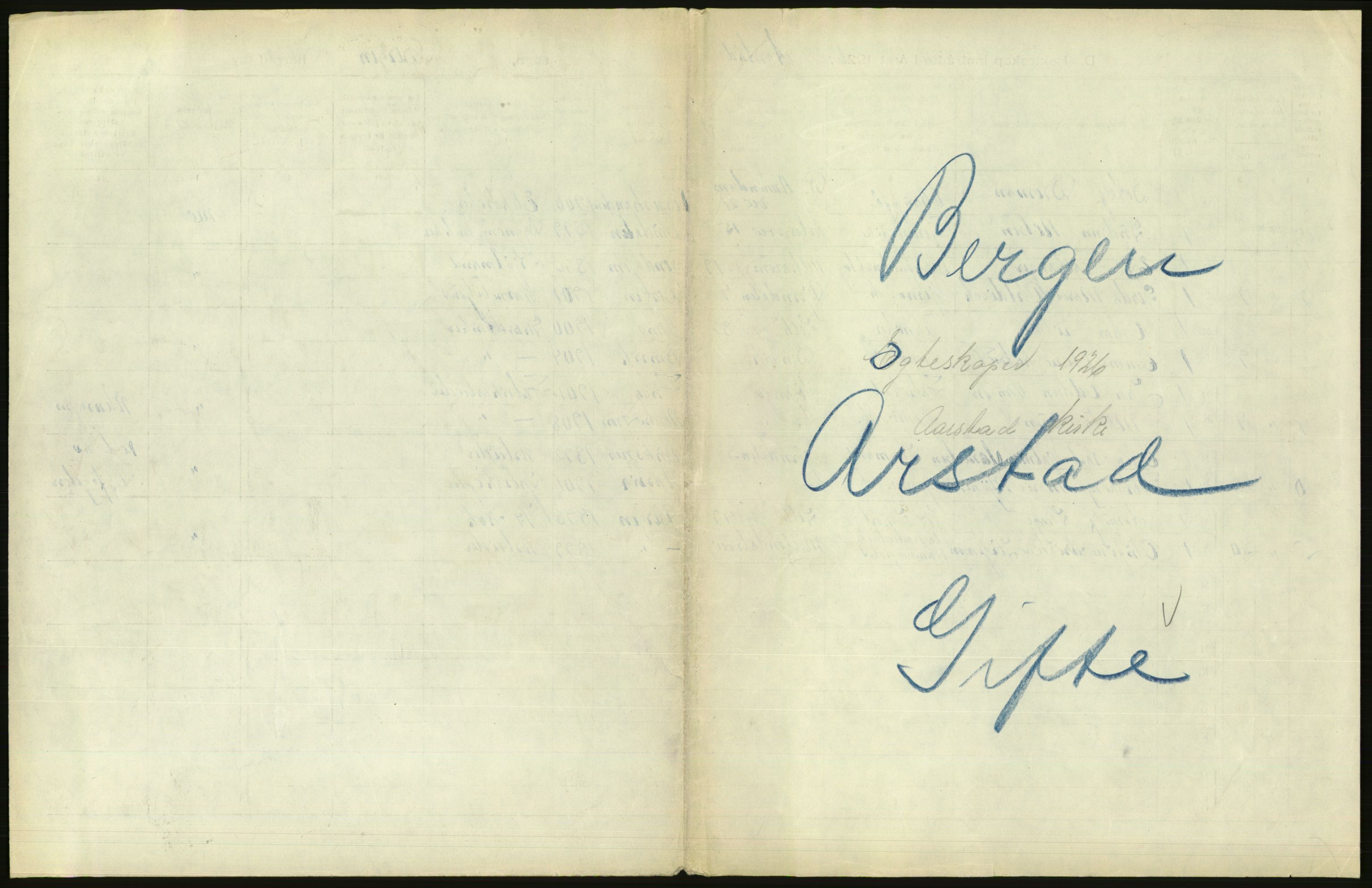 Statistisk sentralbyrå, Sosiodemografiske emner, Befolkning, RA/S-2228/D/Df/Dfc/Dfcf/L0028: Bergen: Gifte, døde, dødfødte., 1926, s. 41