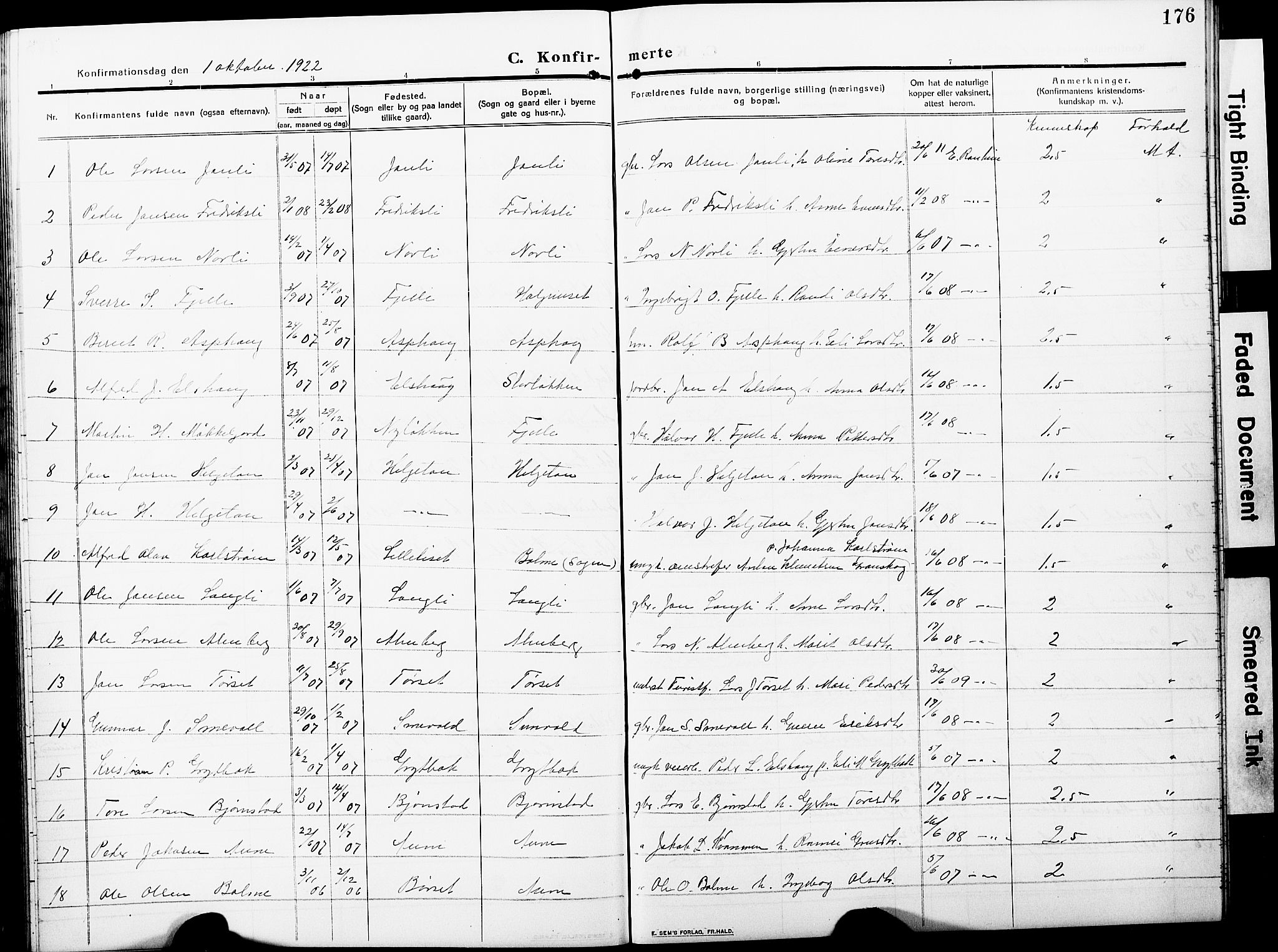 Ministerialprotokoller, klokkerbøker og fødselsregistre - Møre og Romsdal, AV/SAT-A-1454/598/L1079: Klokkerbok nr. 598C04, 1909-1927, s. 176