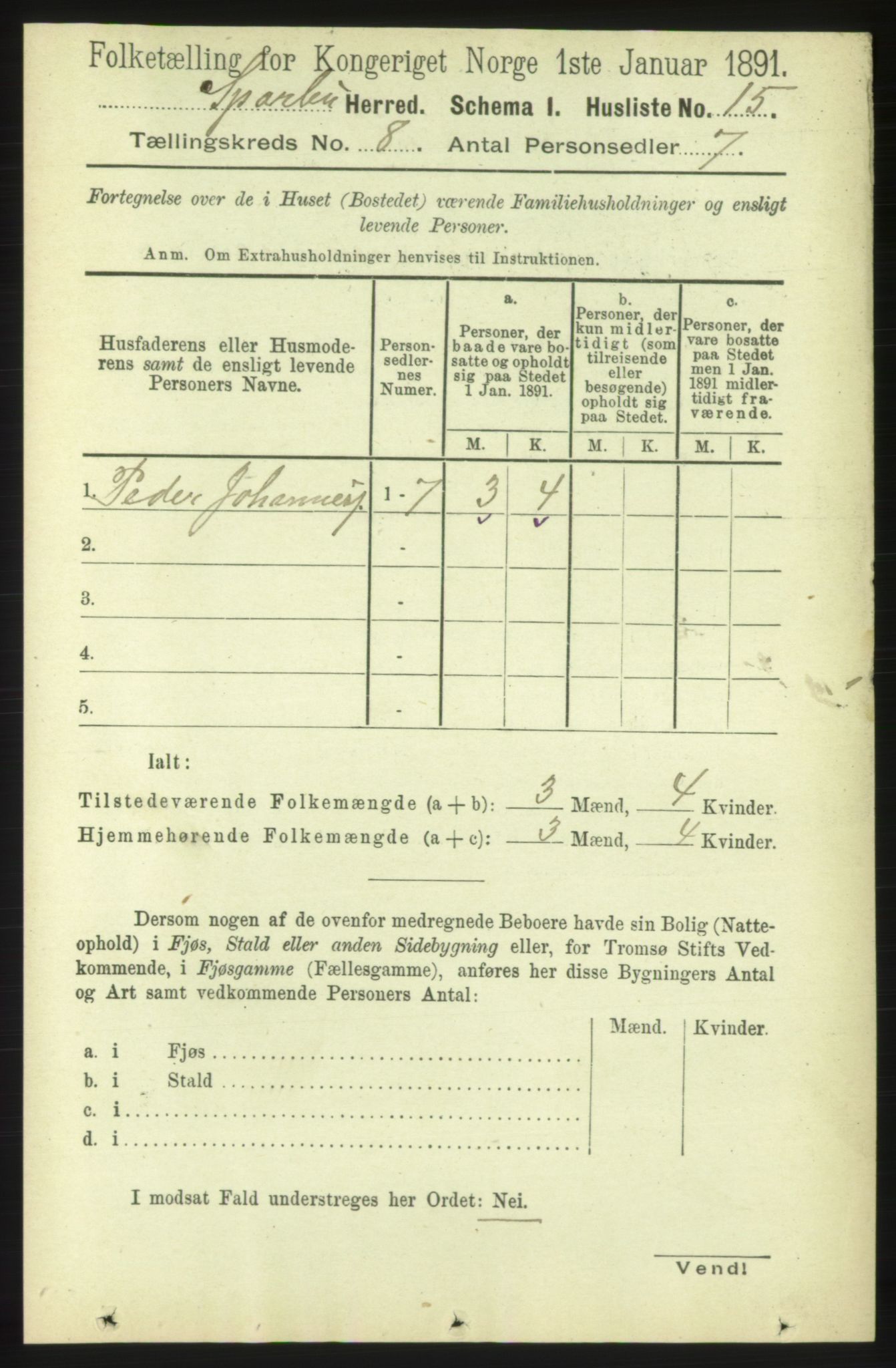 RA, Folketelling 1891 for 1731 Sparbu herred, 1891, s. 2775