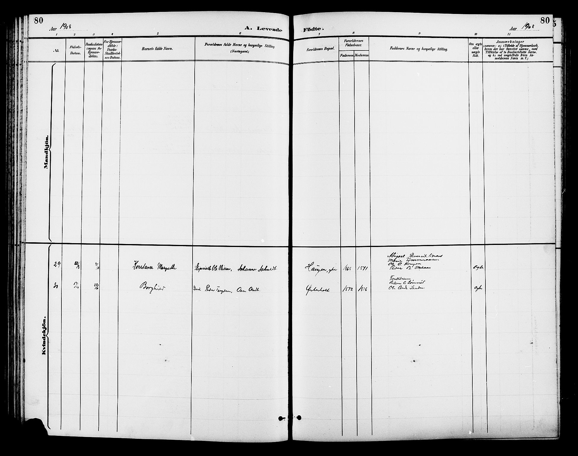 Gjerstad sokneprestkontor, SAK/1111-0014/F/Fb/Fba/L0007: Klokkerbok nr. B 7, 1891-1908, s. 80