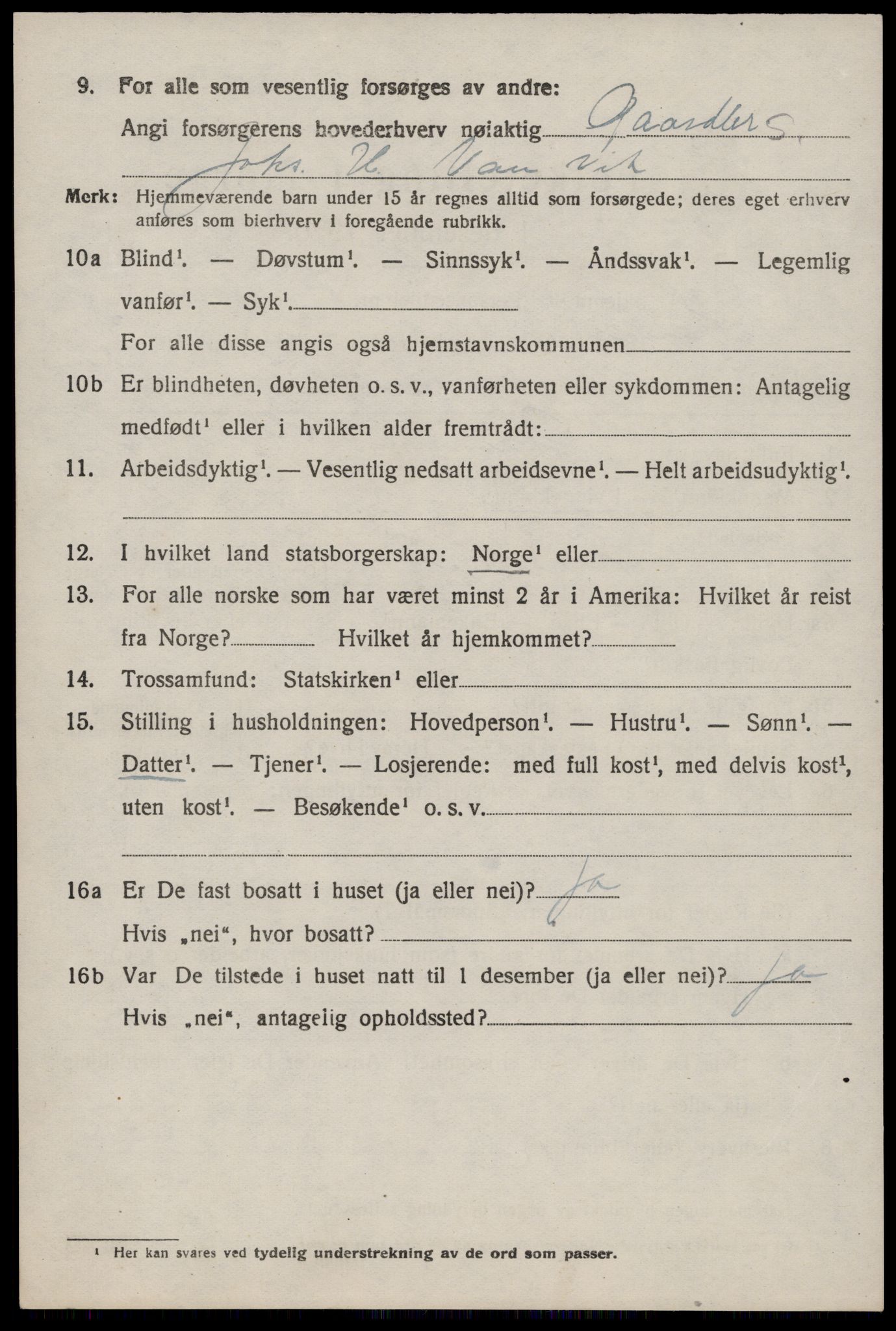 SAST, Folketelling 1920 for 1136 Sand herred, 1920, s. 1068