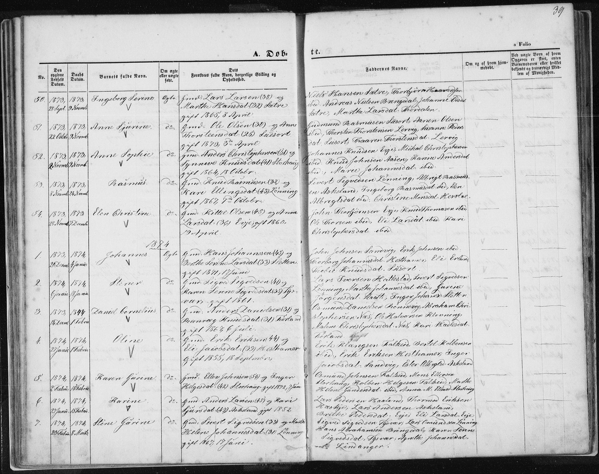 Tysvær sokneprestkontor, AV/SAST-A -101864/H/Ha/Haa/L0005: Ministerialbok nr. A 5, 1865-1878, s. 39