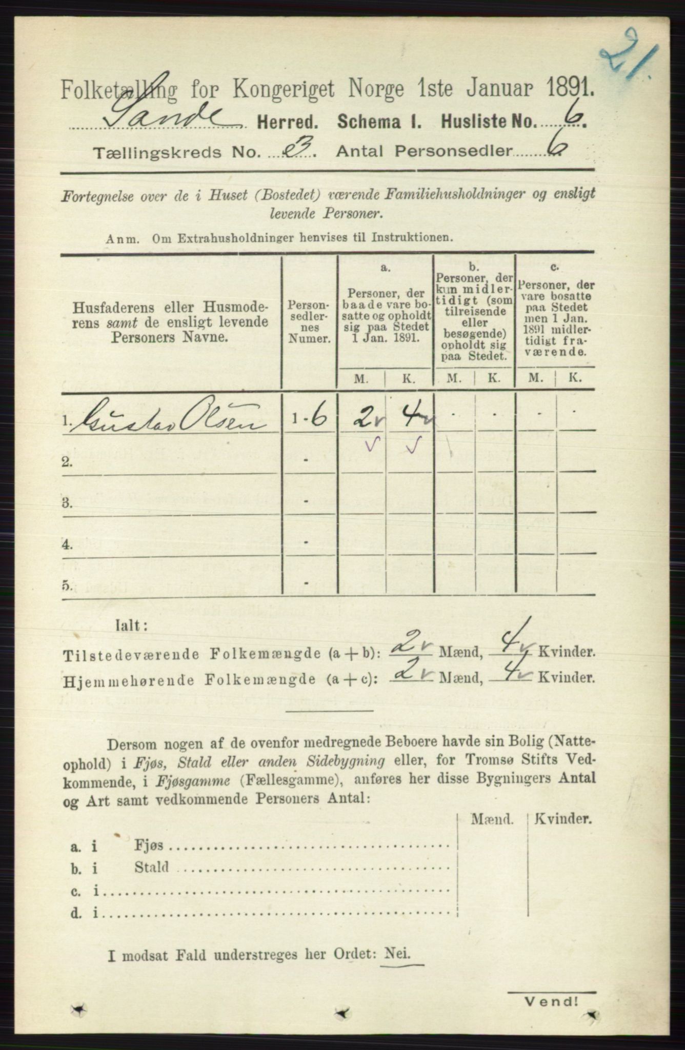 RA, Folketelling 1891 for 0713 Sande herred, 1891, s. 865