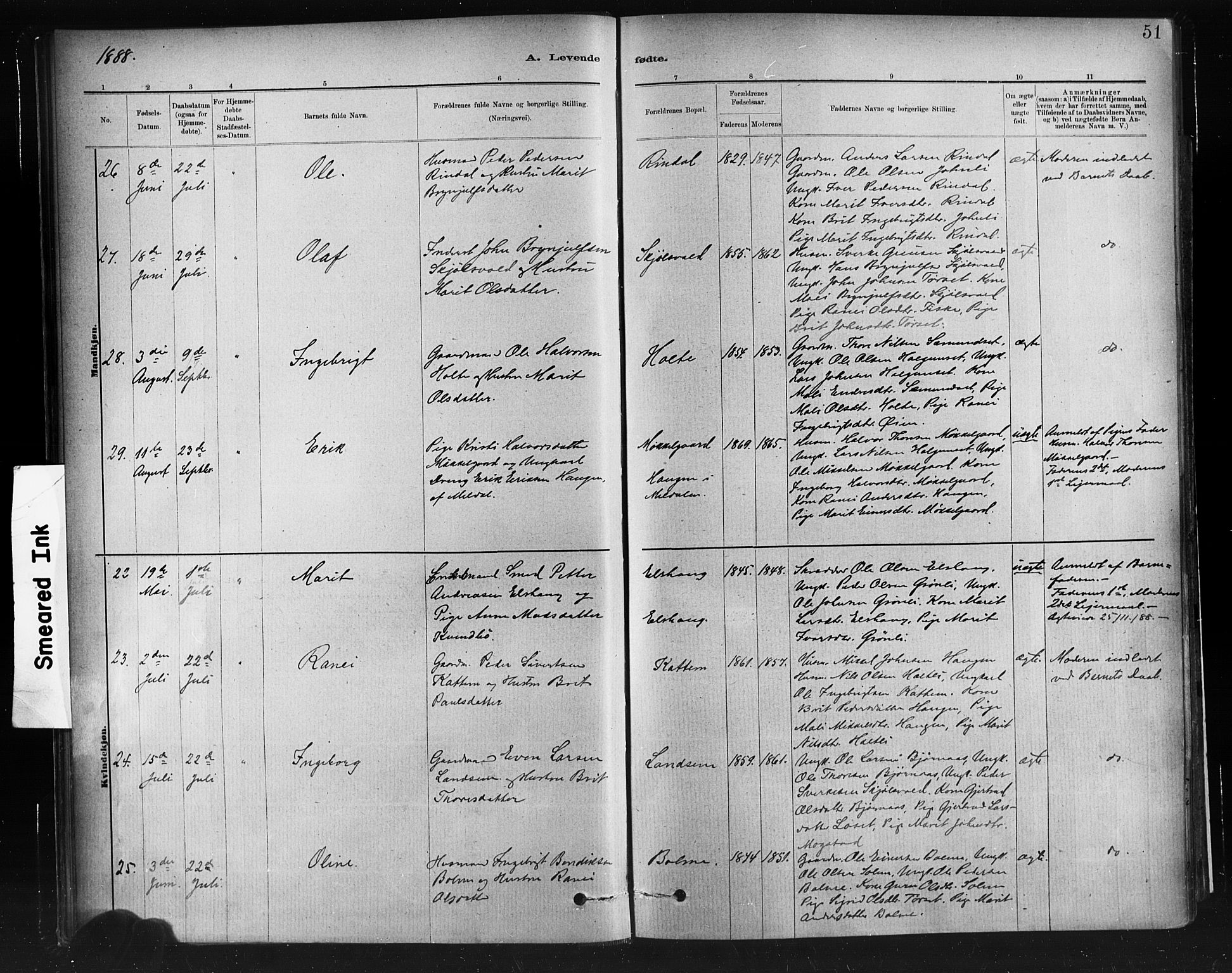 Ministerialprotokoller, klokkerbøker og fødselsregistre - Møre og Romsdal, AV/SAT-A-1454/598/L1069: Ministerialbok nr. 598A03, 1882-1895, s. 51