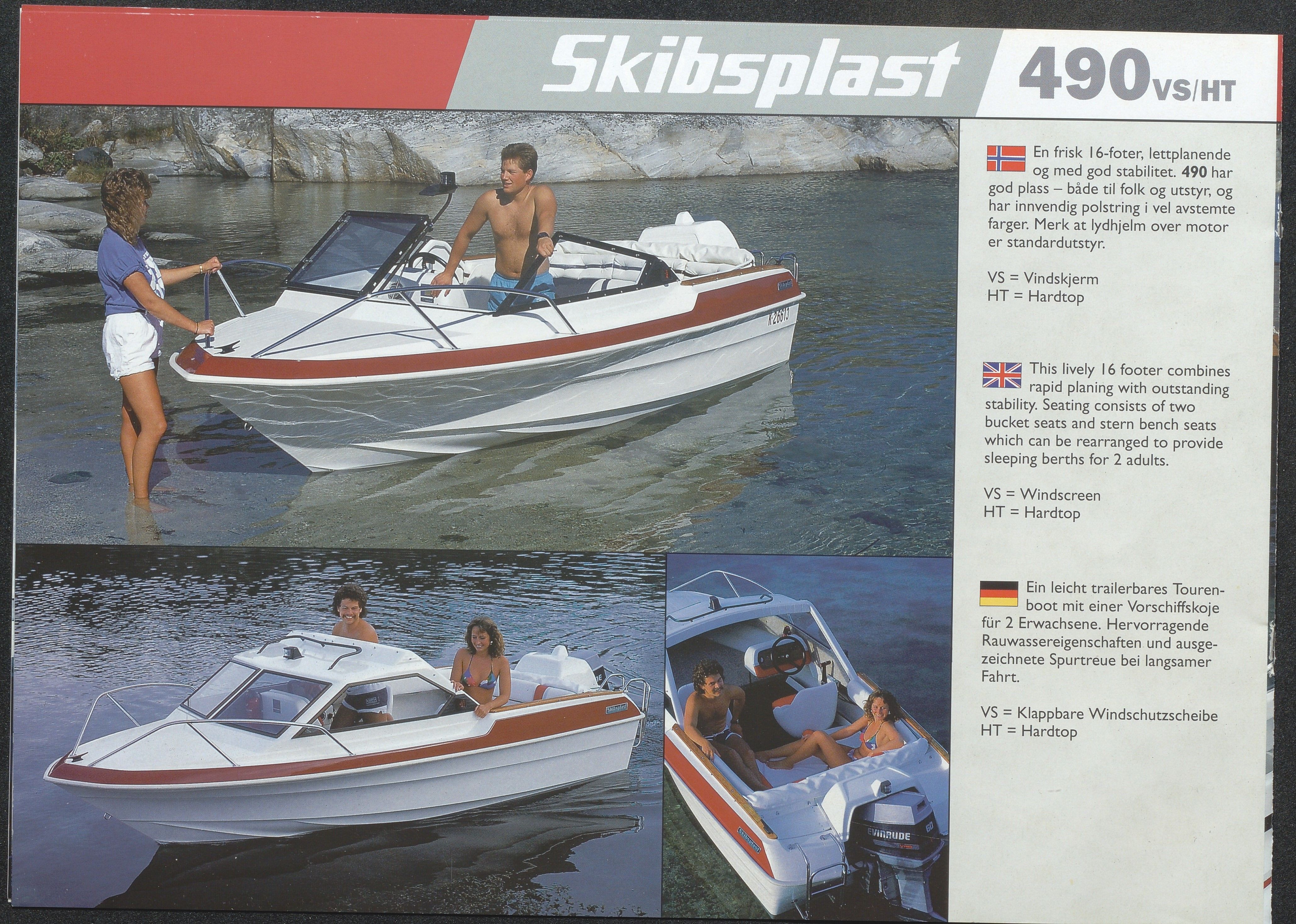 Skibsplast, AAKS/PA-2968/01/X/X01/L0001/0025: Brosjyrer / Skibsplast 670 VS (1987-1992). Skibsplast 650 CC (1991-1997). Skibsplast 600 VS (1984-1992). Skibsplast 560 VS (1989-1997). Skibsplast 490 VS/HT (VS:1983-1995, HT:1982-2000). Skibsplast 450 VS (1990-1995). , 1982-2000