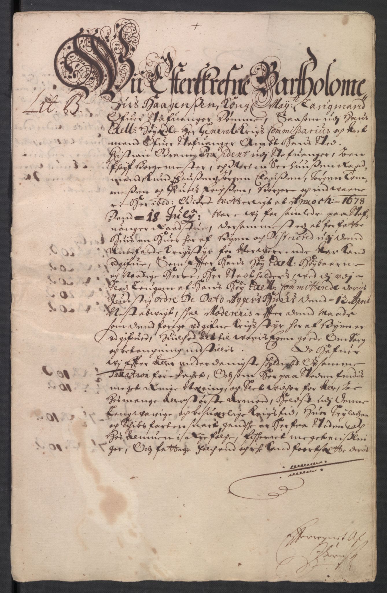 Rentekammeret inntil 1814, Reviderte regnskaper, Byregnskaper, RA/EA-4066/R/Ro/L0300: [O3] Kontribusjonsregnskap, 1661-1678, s. 377