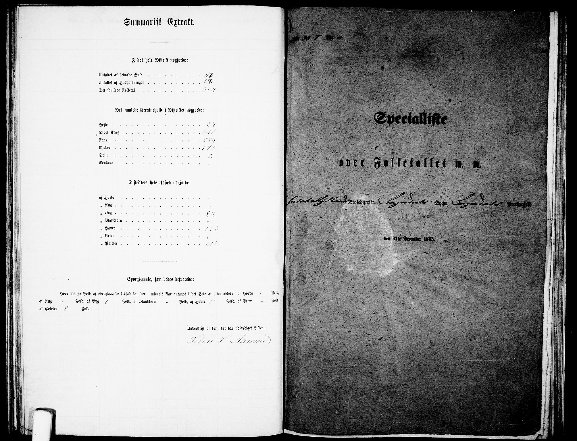 RA, Folketelling 1865 for 1111P Sokndal prestegjeld, 1865, s. 79