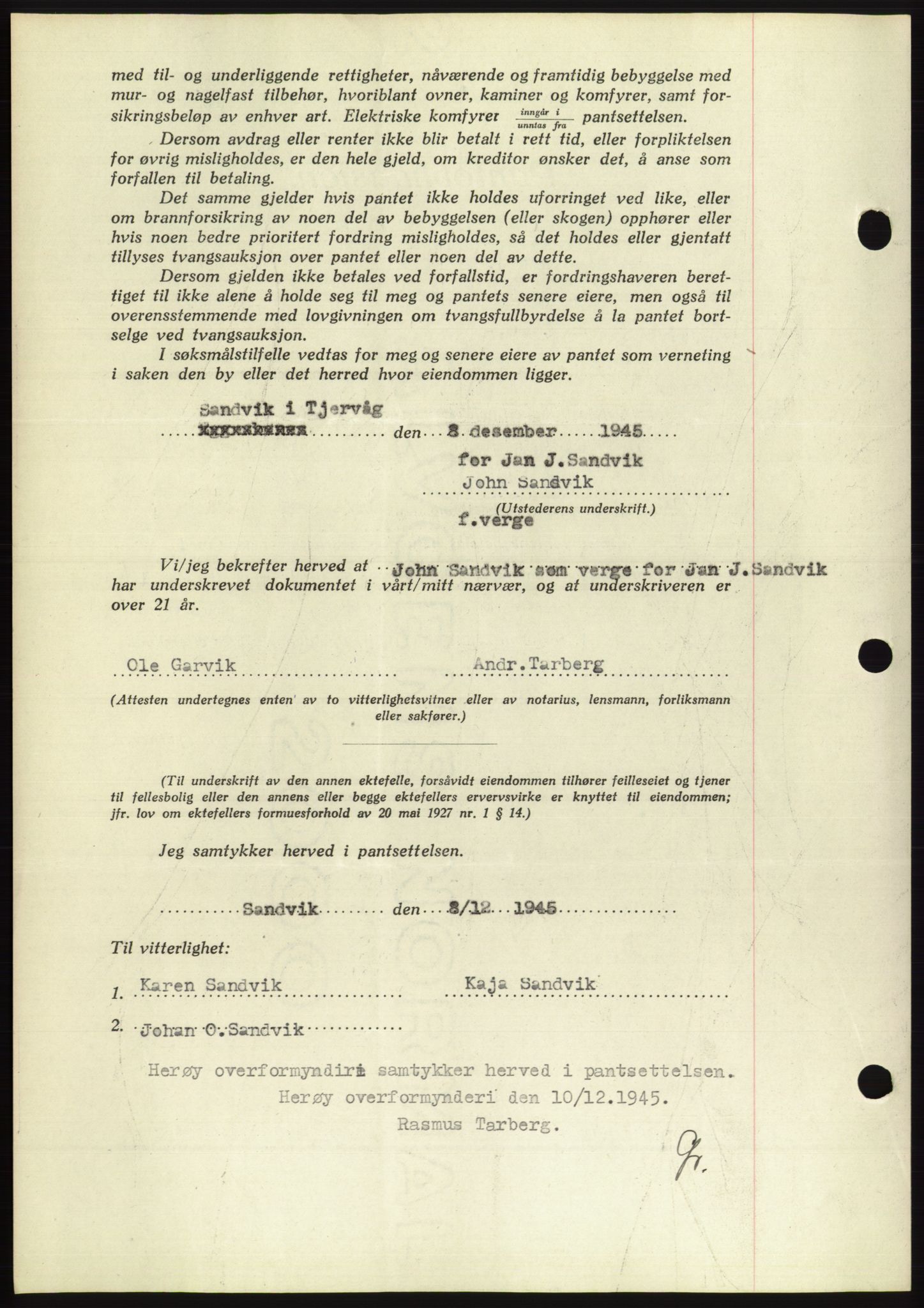 Søre Sunnmøre sorenskriveri, AV/SAT-A-4122/1/2/2C/L0114: Pantebok nr. 1-2B, 1943-1947, Dagboknr: 824/1945