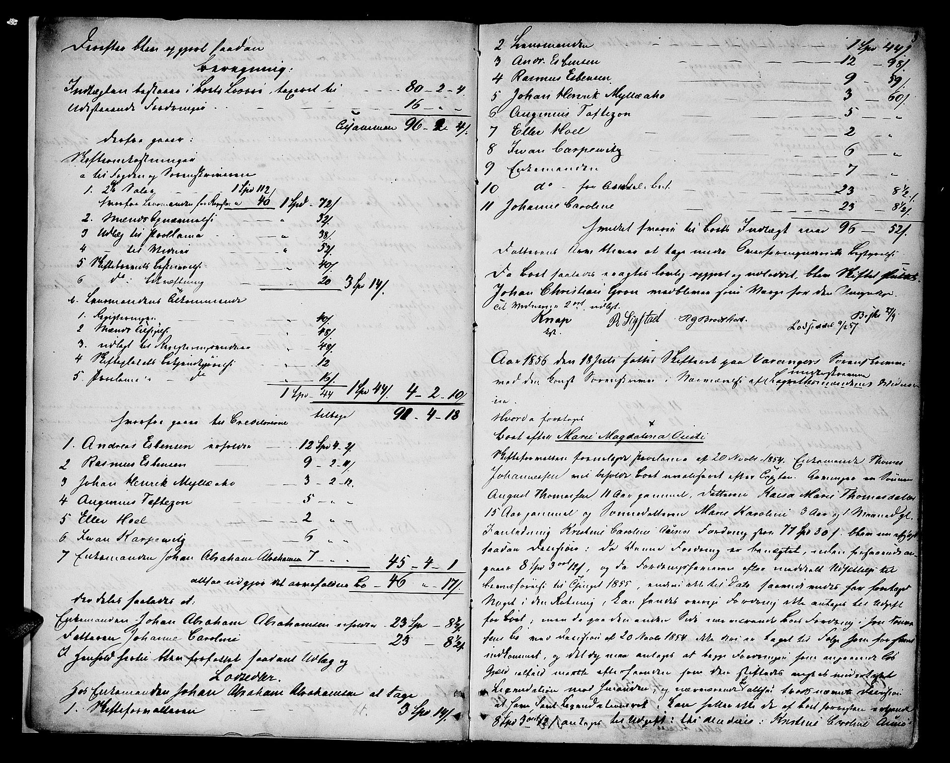 Varanger fogderi-sorenskriveri/Tana og Varanger sorenskriveri, AV/SATØ-S-0059/1/M/Mc/L0542: Skifteutlodningsprotokoller. Også behandling. Med register, 1856-1863, s. 2b-3a