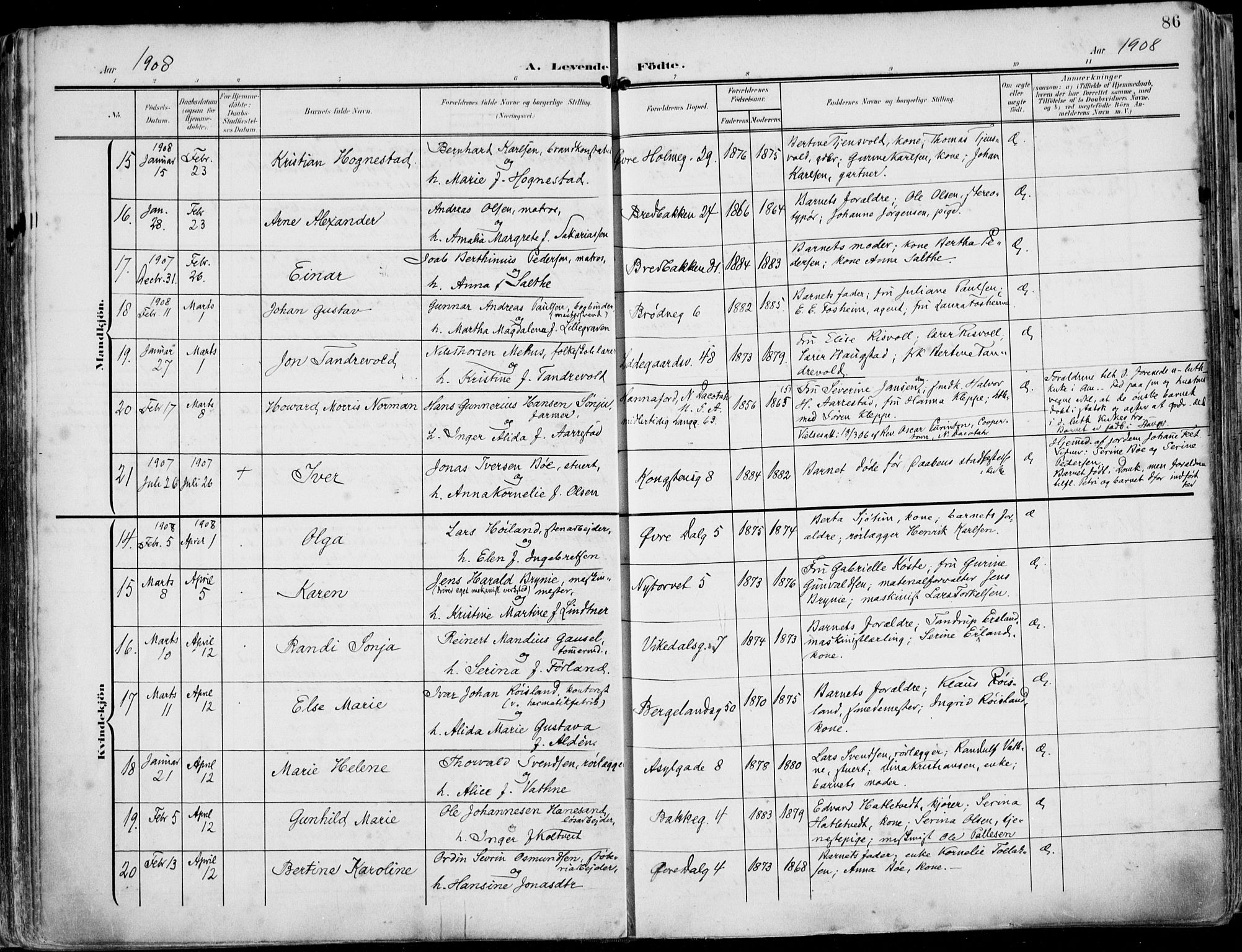 St. Petri sokneprestkontor, AV/SAST-A-101813/002/A/L0005: Ministerialbok nr. A 23, 1902-1918, s. 86