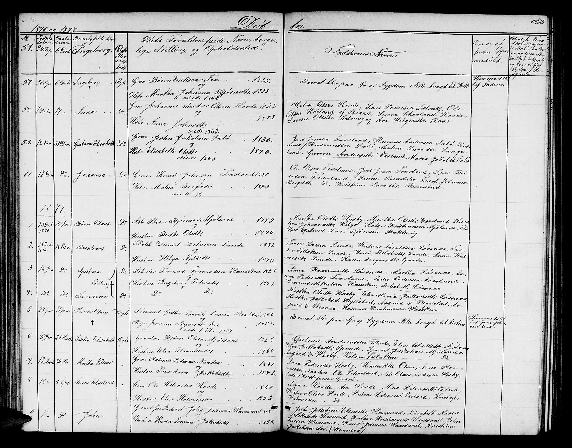 Finnøy sokneprestkontor, SAST/A-101825/H/Ha/Hab/L0002: Klokkerbok nr. B 2, 1857-1878, s. 82