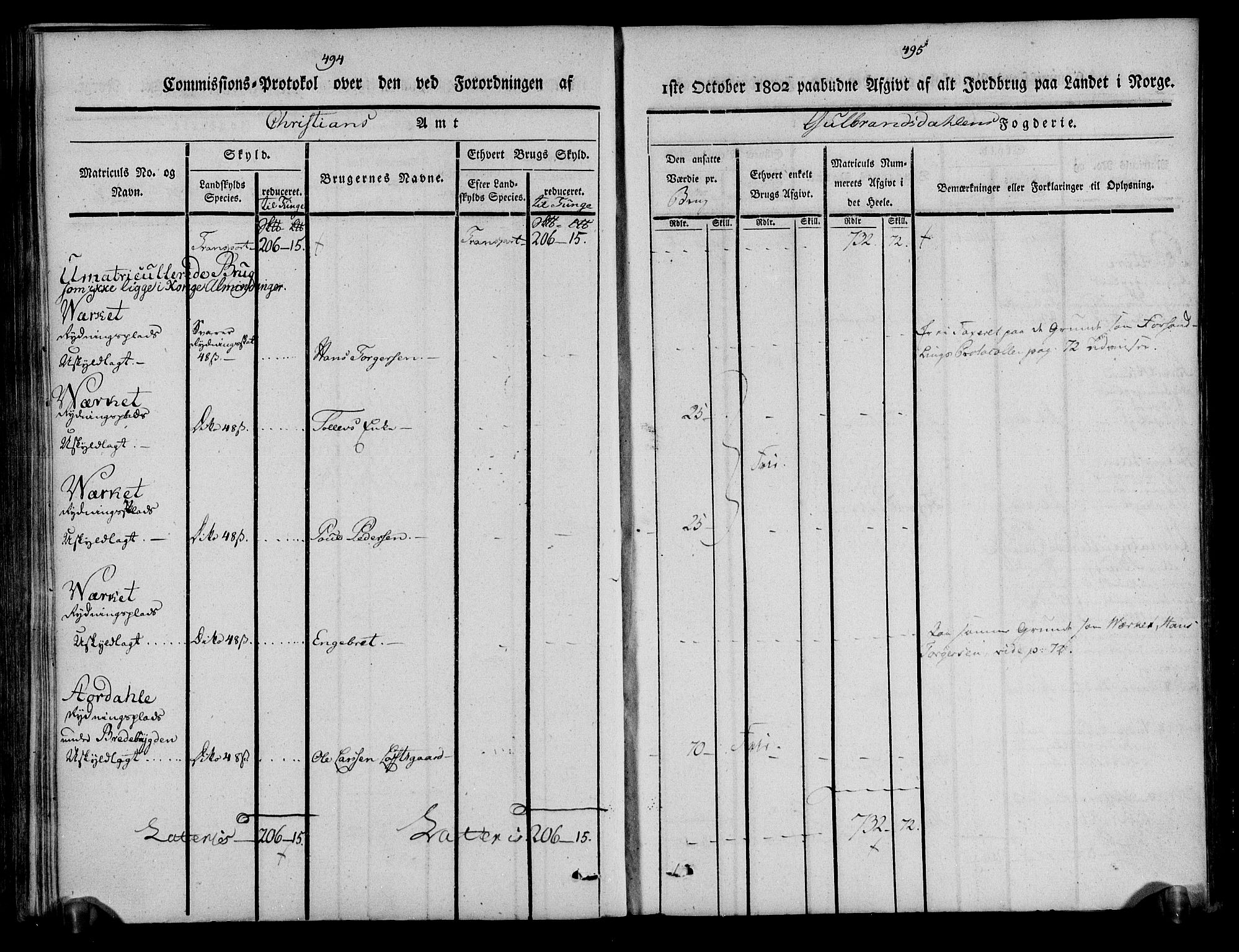 Rentekammeret inntil 1814, Realistisk ordnet avdeling, AV/RA-EA-4070/N/Ne/Nea/L0039: Gudbrandsdalen fogderi. Kommisjonsprotokoll, 1803, s. 253