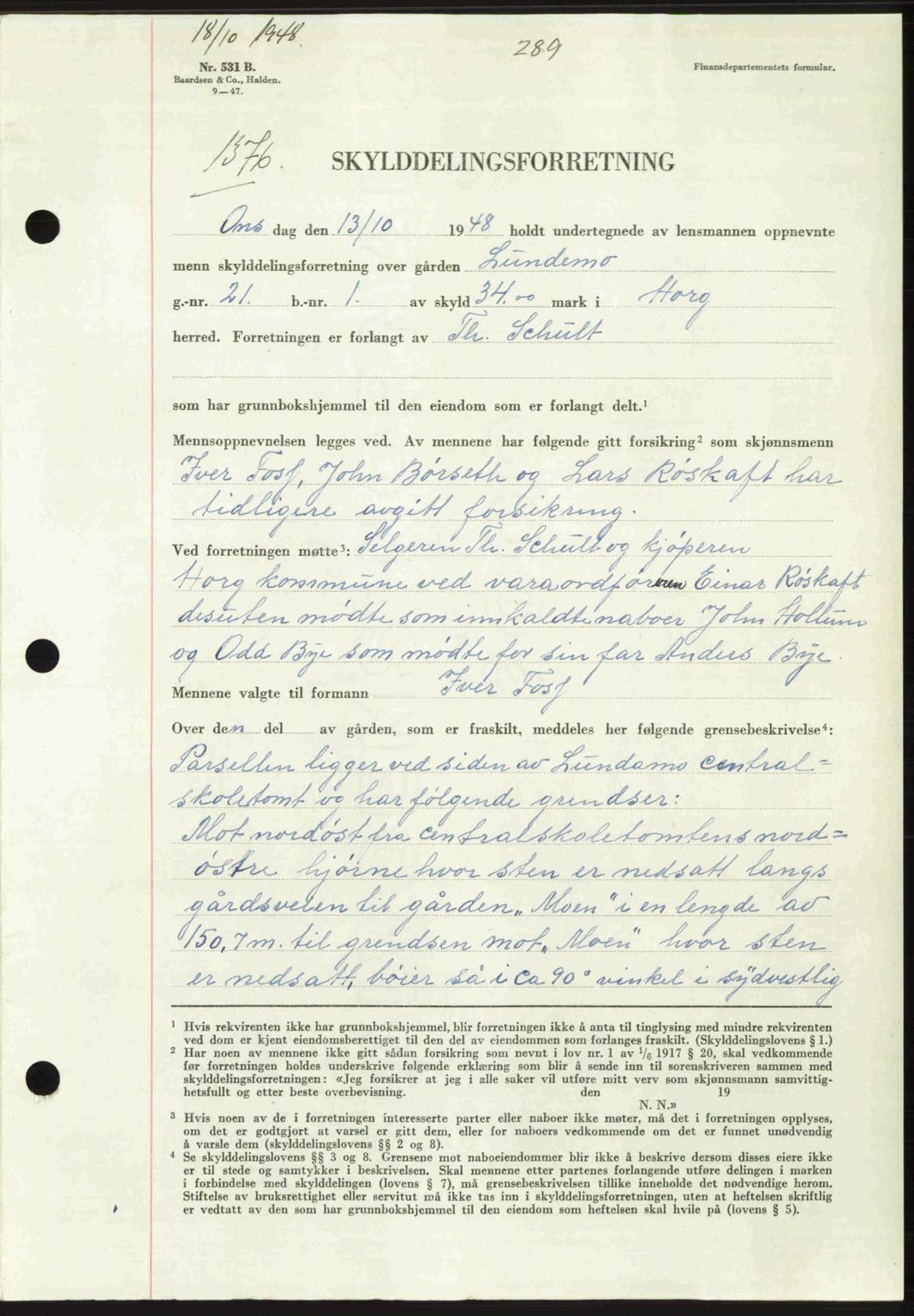 Gauldal sorenskriveri, SAT/A-0014/1/2/2C: Pantebok nr. A6, 1948-1948, Dagboknr: 1376/1948