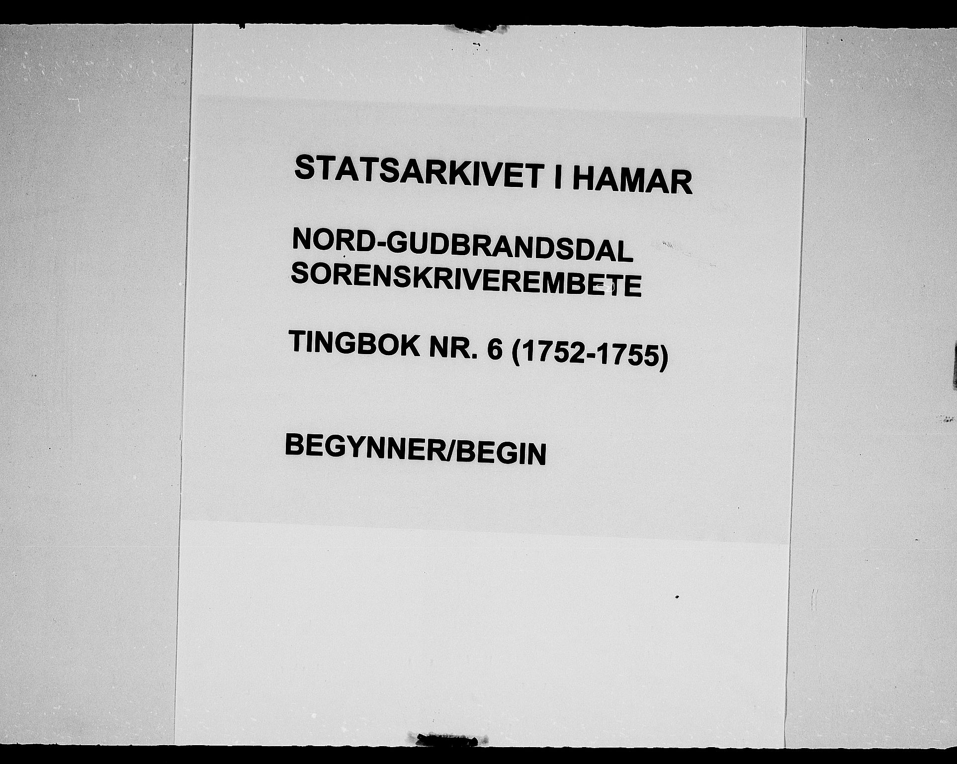 Nord-Gudbrandsdal tingrett, SAH/TING-002/G/Gb/L0006: Tingbok, 1752-1755
