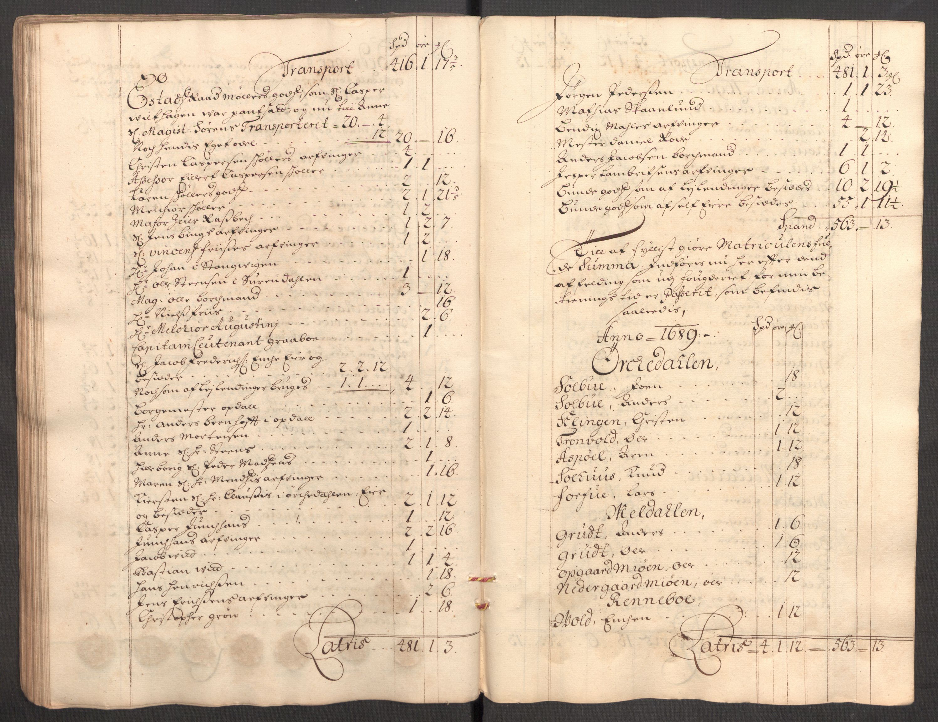 Rentekammeret inntil 1814, Reviderte regnskaper, Fogderegnskap, AV/RA-EA-4092/R60/L3946: Fogderegnskap Orkdal og Gauldal, 1696, s. 85
