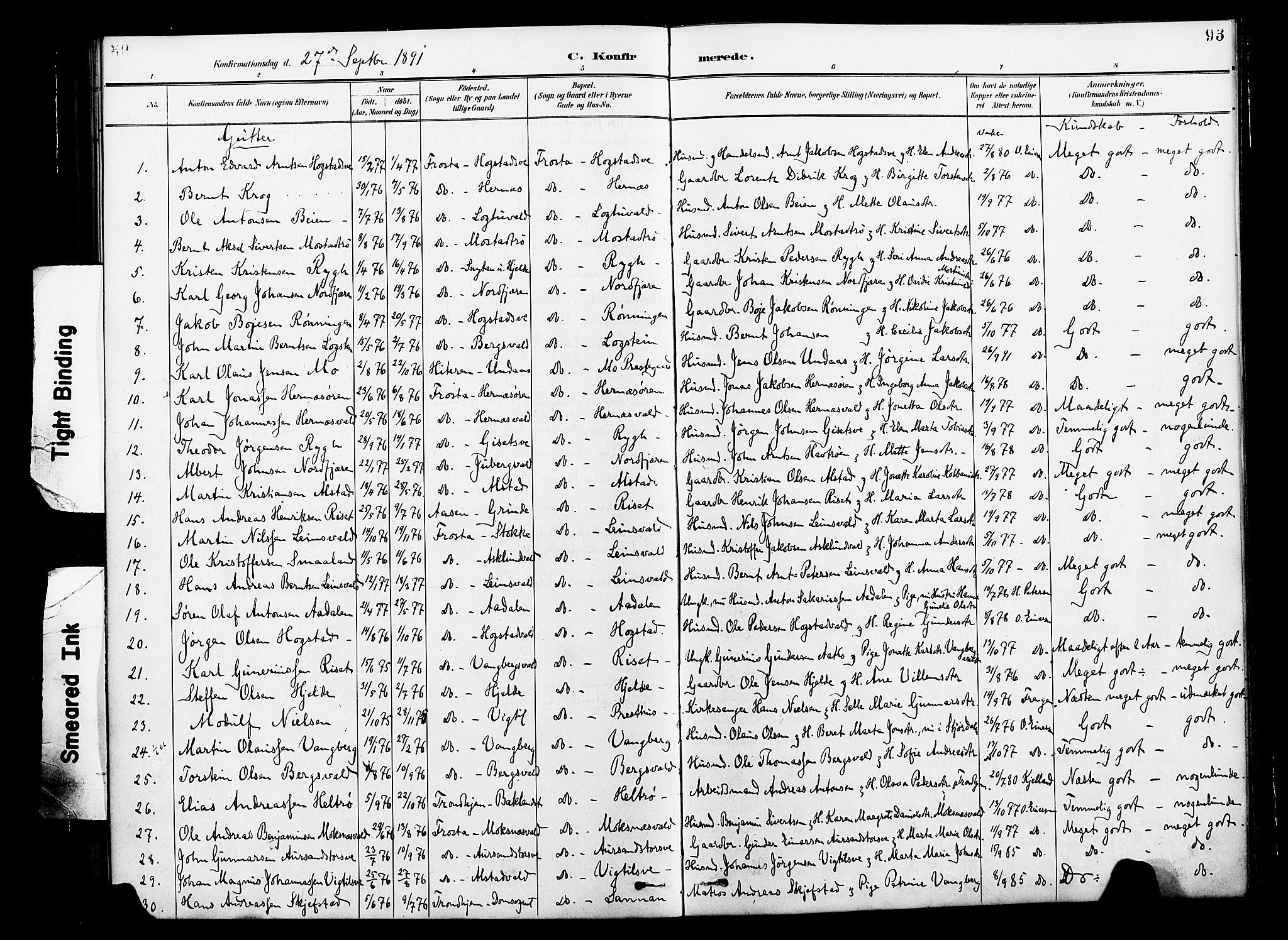 Ministerialprotokoller, klokkerbøker og fødselsregistre - Nord-Trøndelag, AV/SAT-A-1458/713/L0121: Ministerialbok nr. 713A10, 1888-1898, s. 93