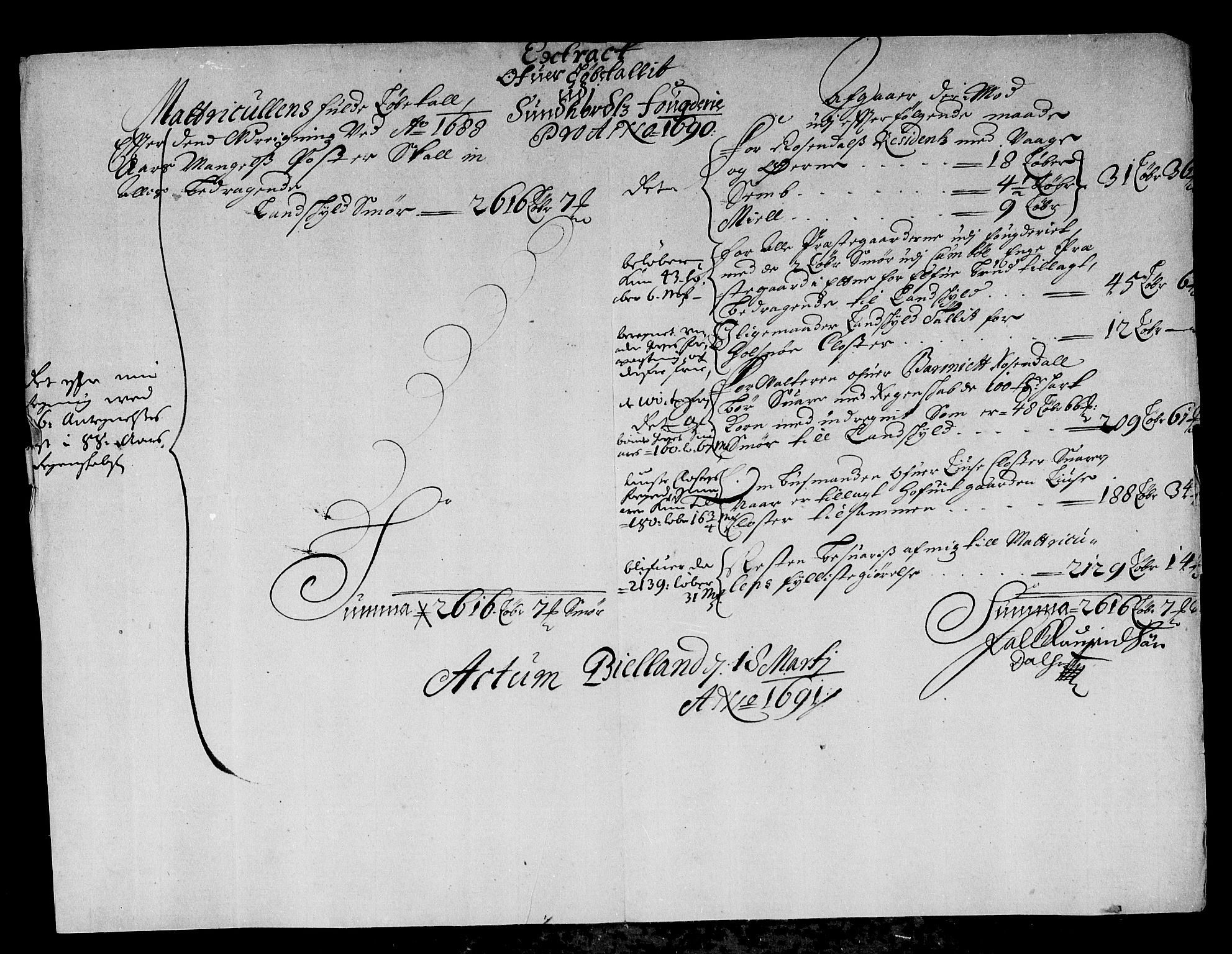 Rentekammeret inntil 1814, Reviderte regnskaper, Stiftamtstueregnskaper, Bergen stiftamt, AV/RA-EA-6043/R/Rc/L0092: Bergen stiftamt, 1689-1690