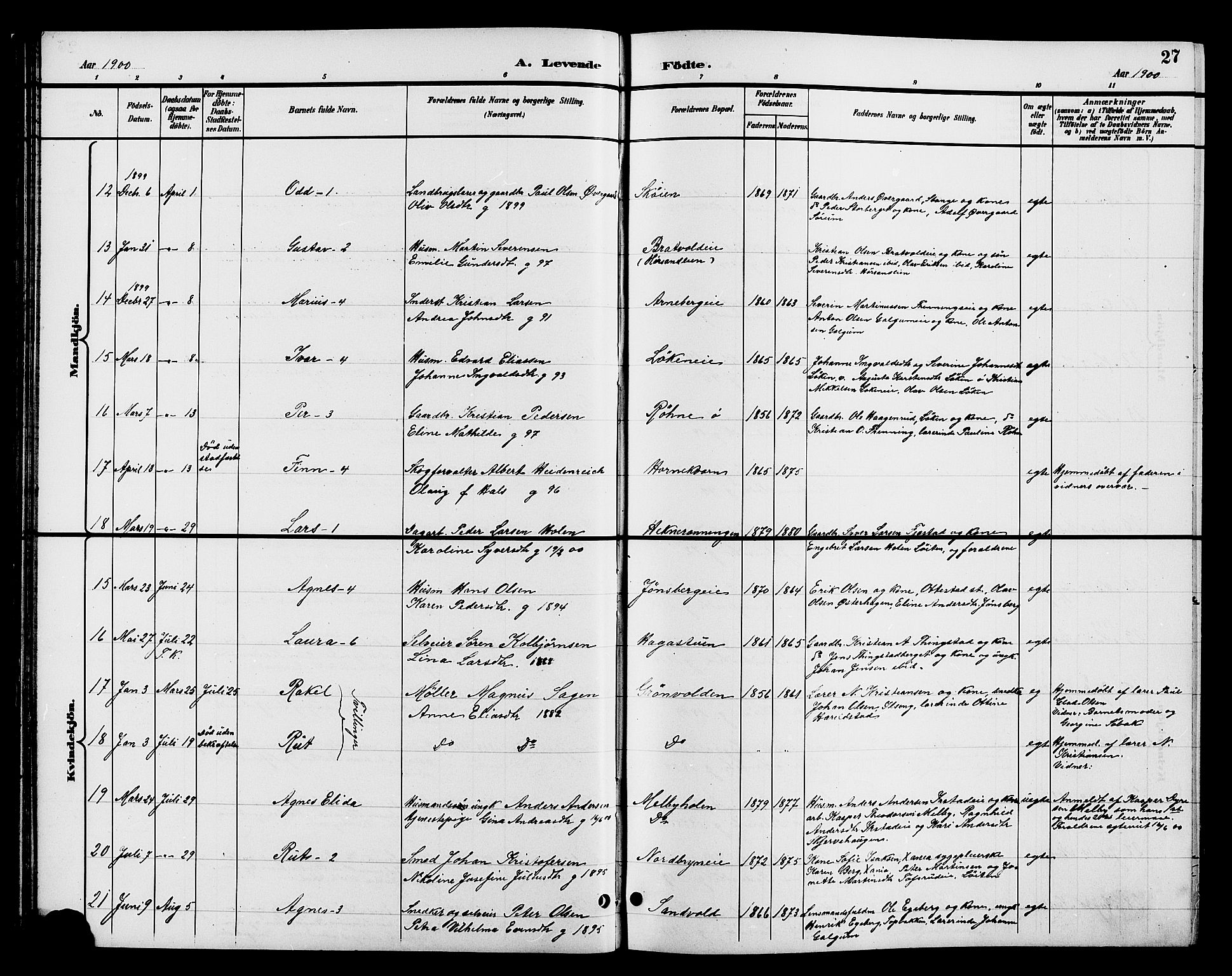 Romedal prestekontor, AV/SAH-PREST-004/L/L0012: Klokkerbok nr. 12, 1896-1914, s. 27