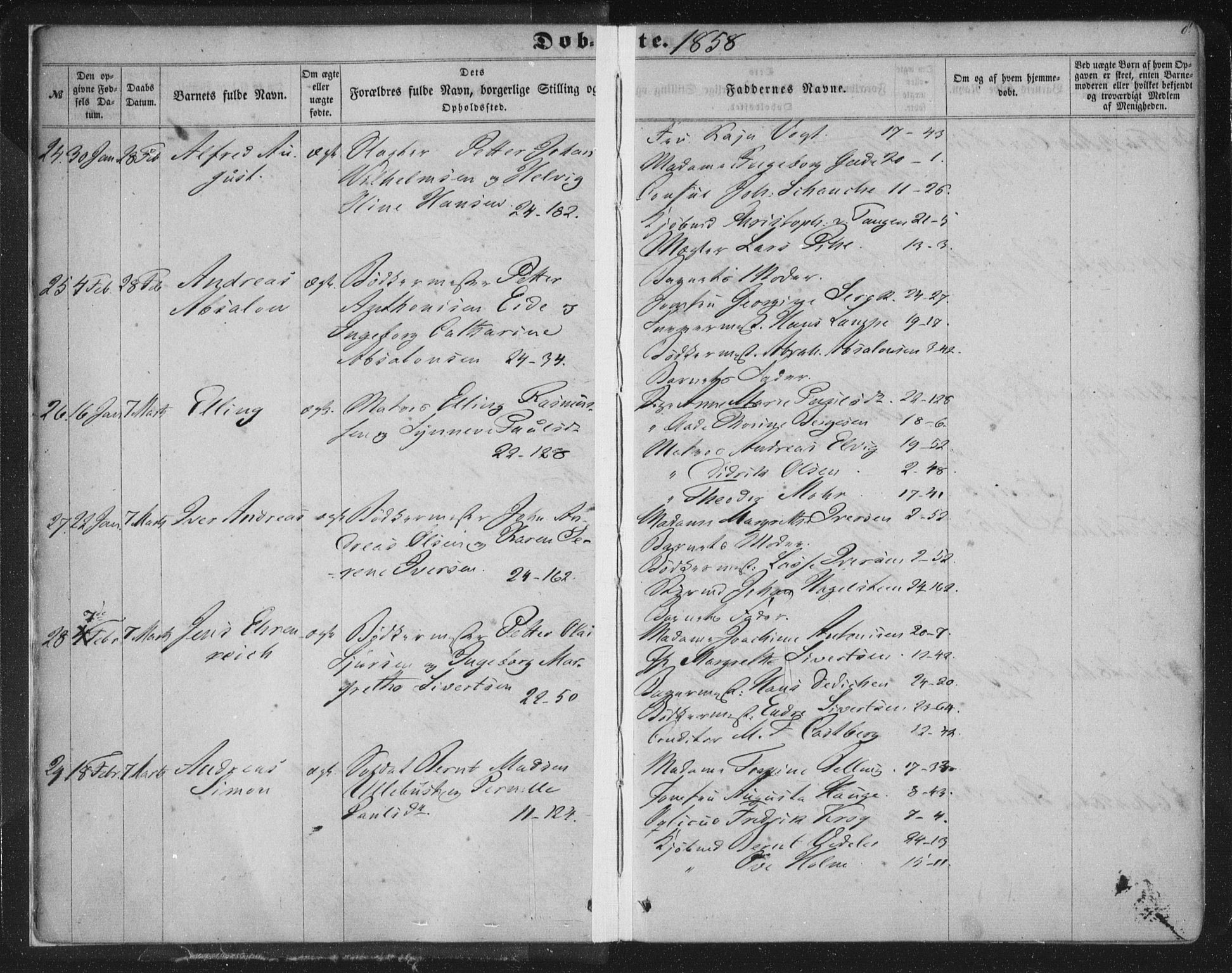 Korskirken sokneprestembete, AV/SAB-A-76101/H/Haa/L0018: Ministerialbok nr. B 4, 1857-1866, s. 8