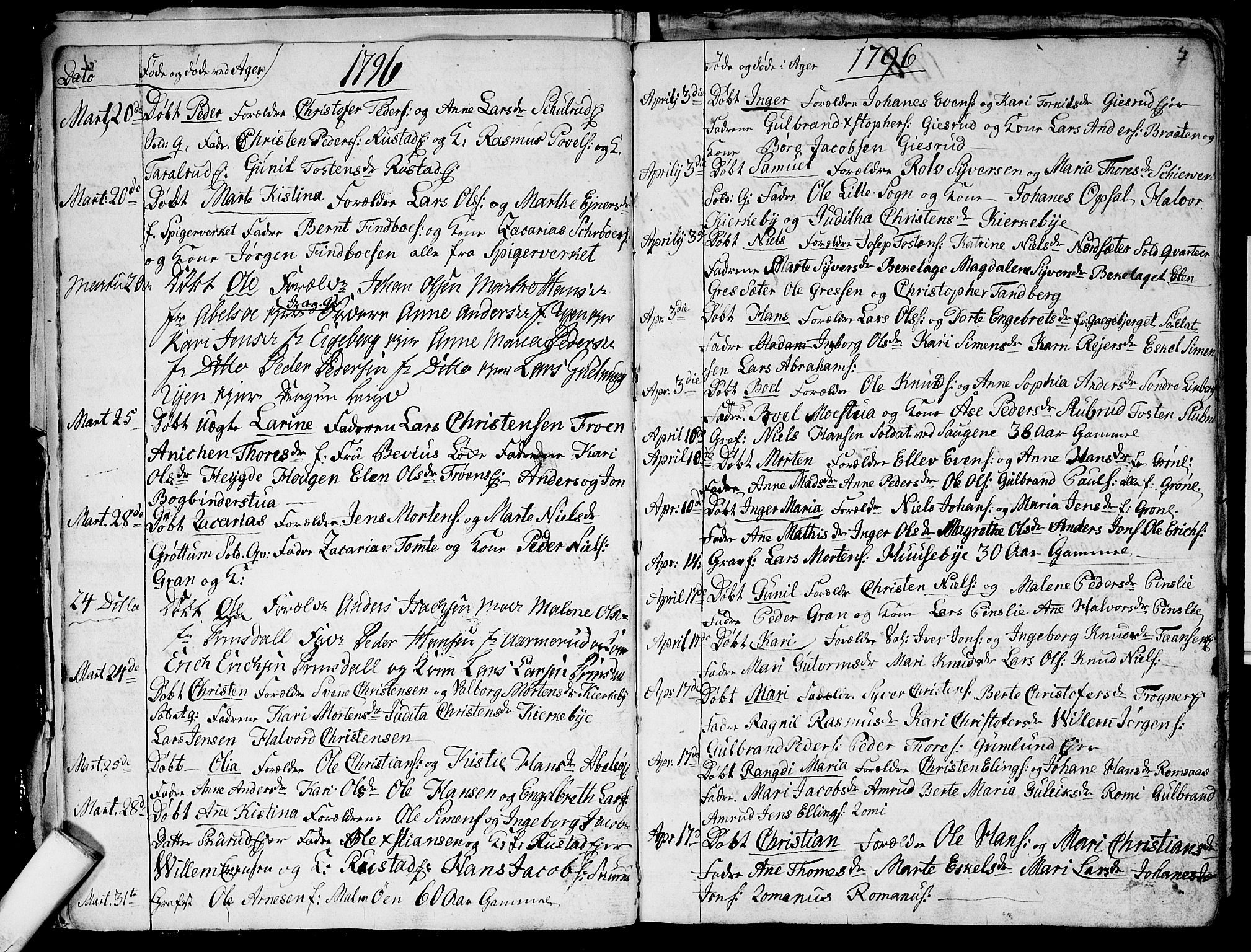 Aker prestekontor kirkebøker, AV/SAO-A-10861/G/L0001: Klokkerbok nr. 1, 1796-1826, s. 6-7