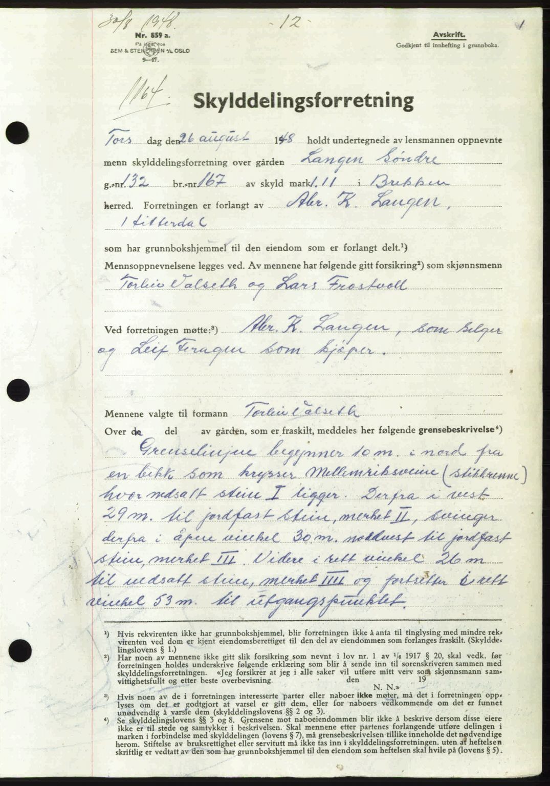 Gauldal sorenskriveri, SAT/A-0014/1/2/2C: Pantebok nr. A6, 1948-1948, Dagboknr: 1164/1948